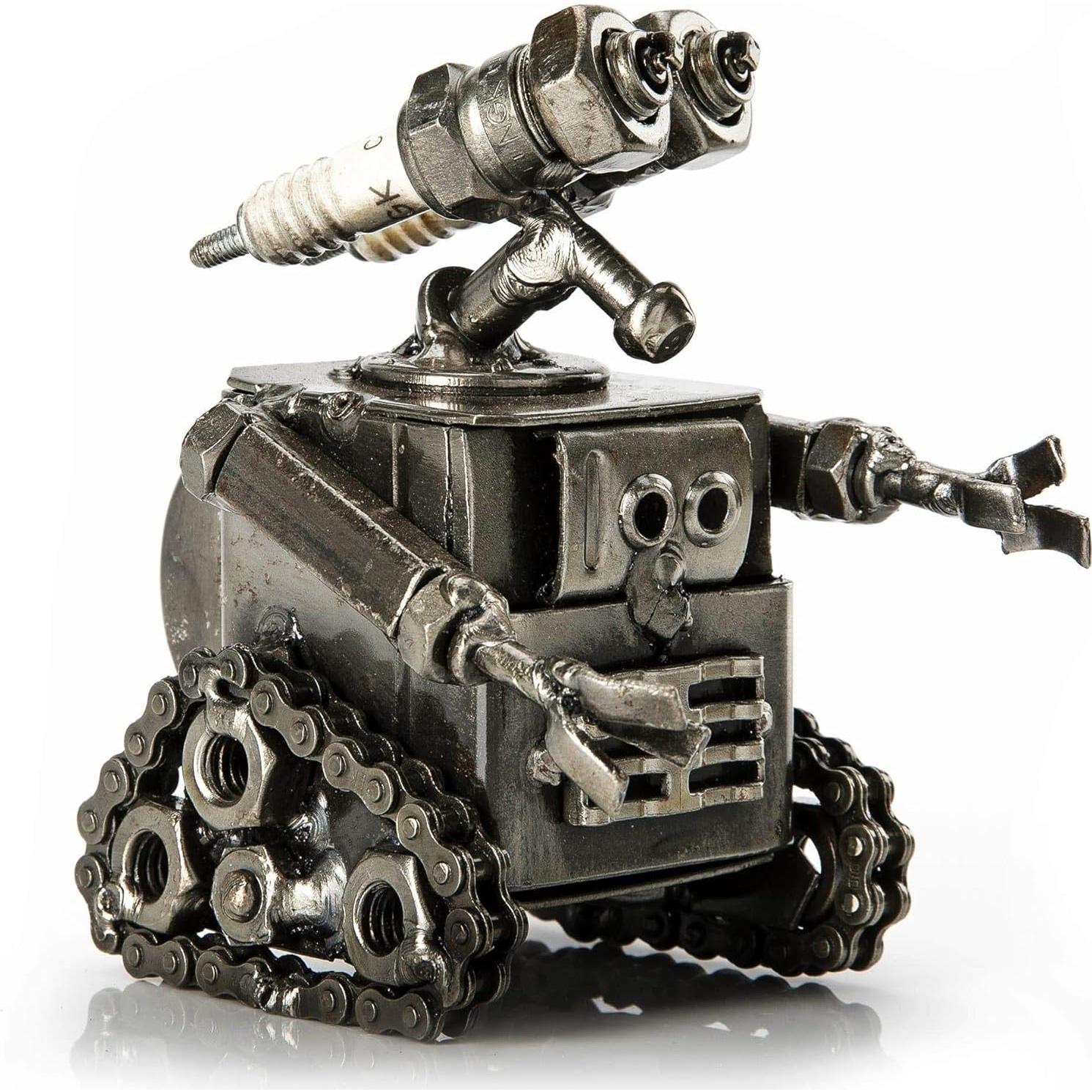 Escultura de Metal Reciclado KALIFANO Wall-E Hecha a Mano 10 cm