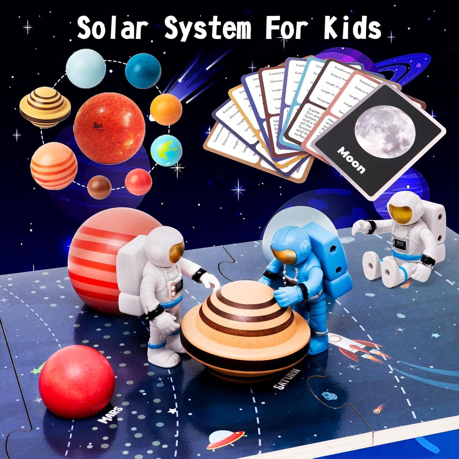 Modelo de Sistema Solar de Madera FUNCREVITY 20x12cm Juguete Educativo