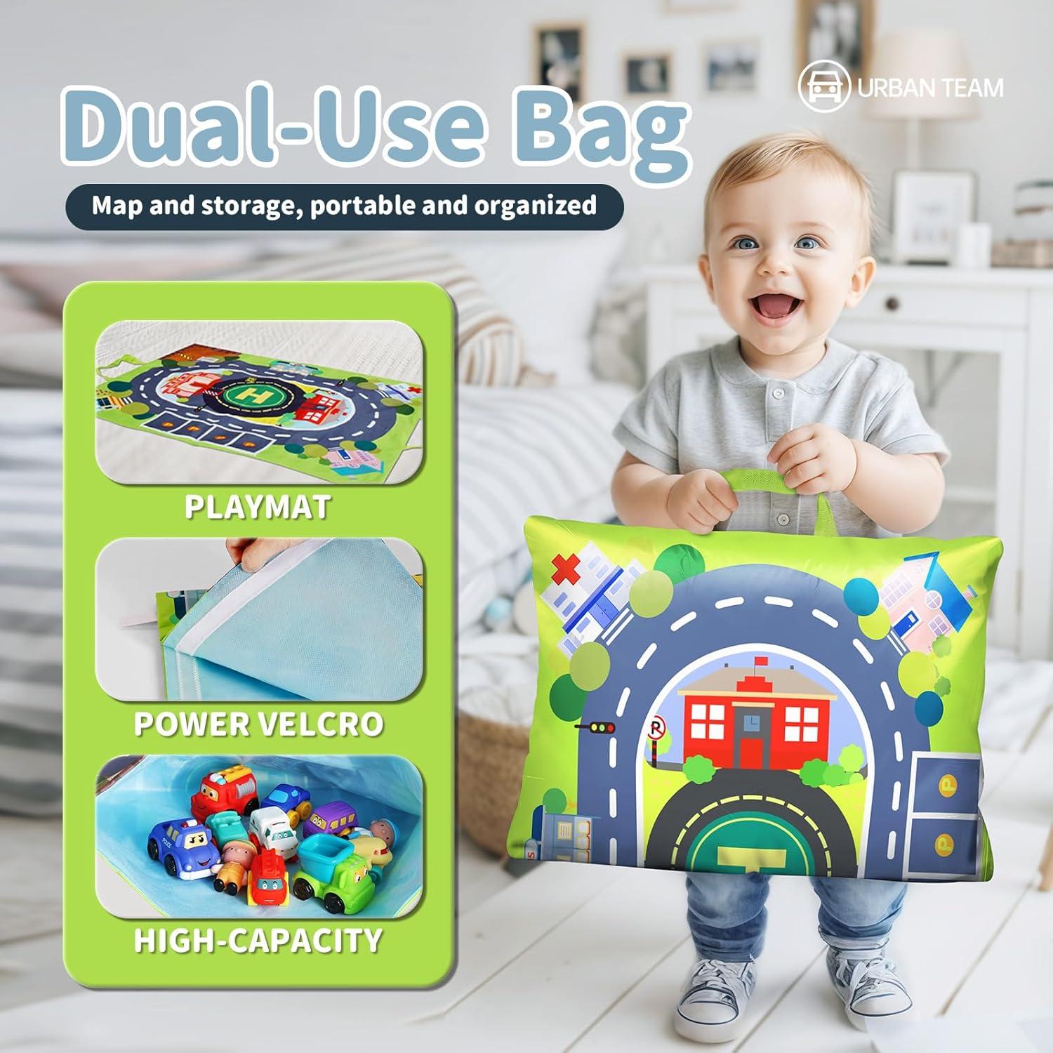 ALASOU Juguetes de Coche de Goma Suave 12 Piezas para Niños 1-3 Años