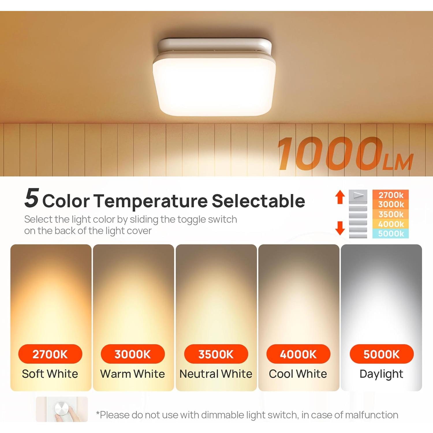 Ventilador de Baño Consciot 50 CFM con Luz LED 1000lm