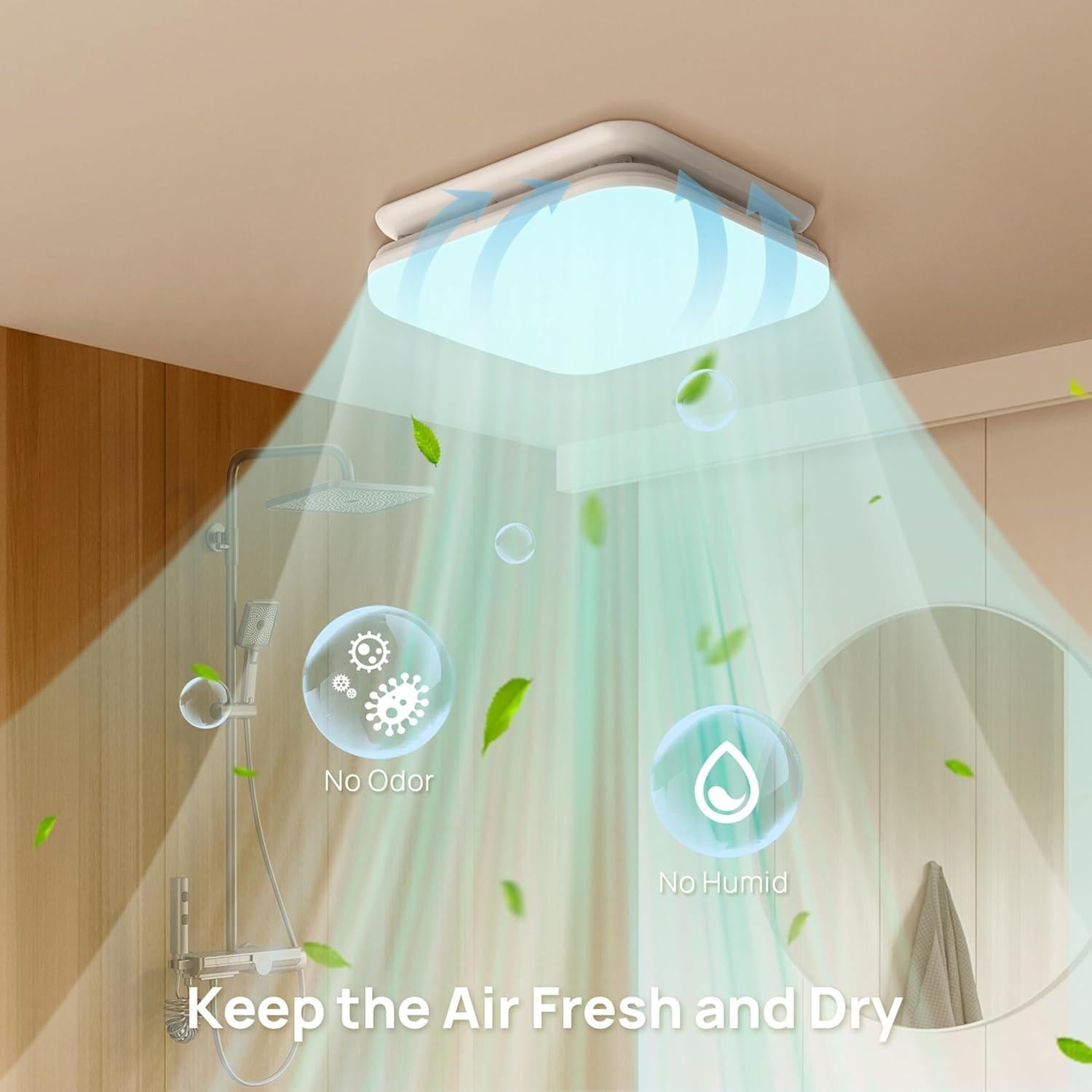 Ventilador de Baño Consciot 50 CFM con Luz LED 1000lm