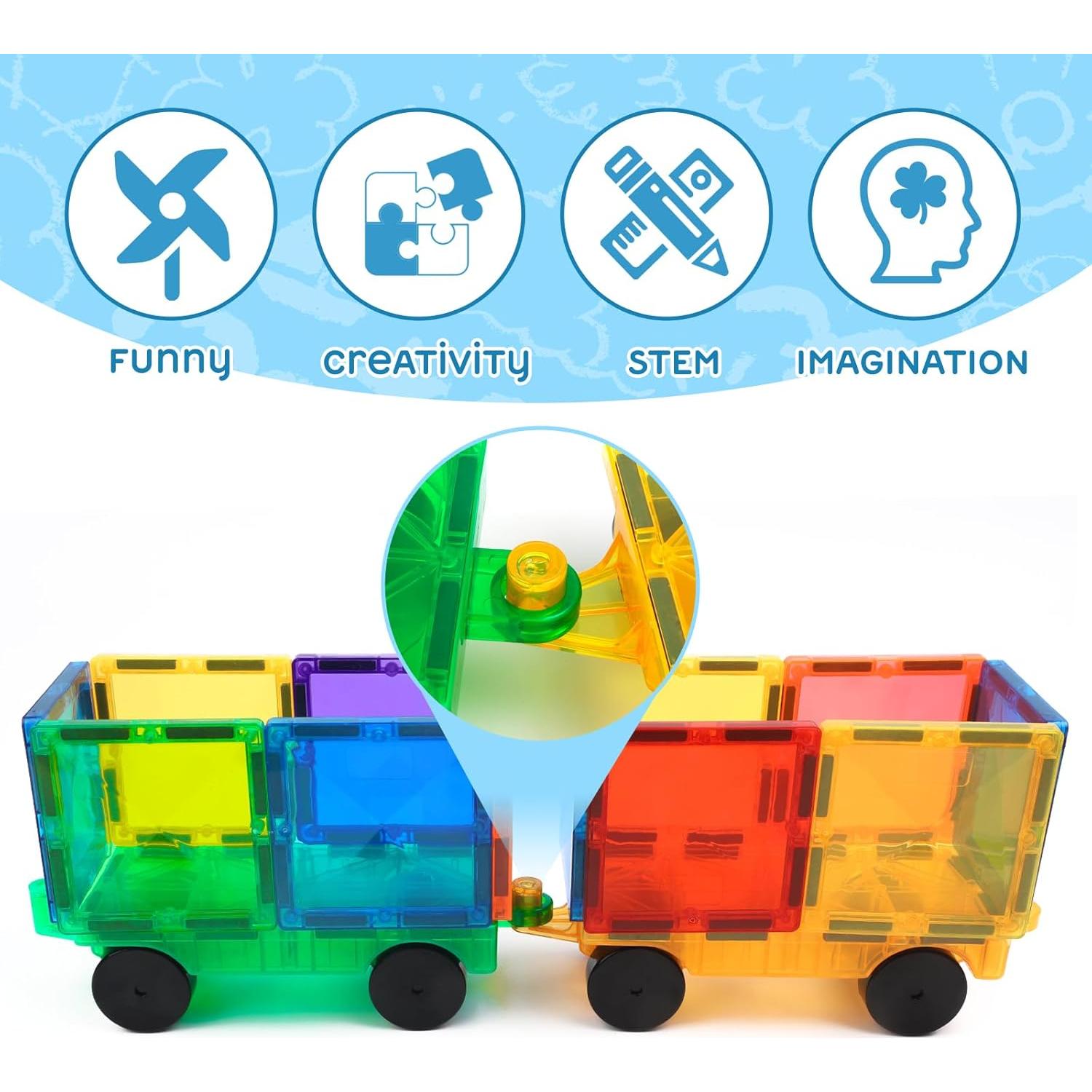 Juego de Construcción de Autos Magnéticos Mruikeny - 4 Piezas