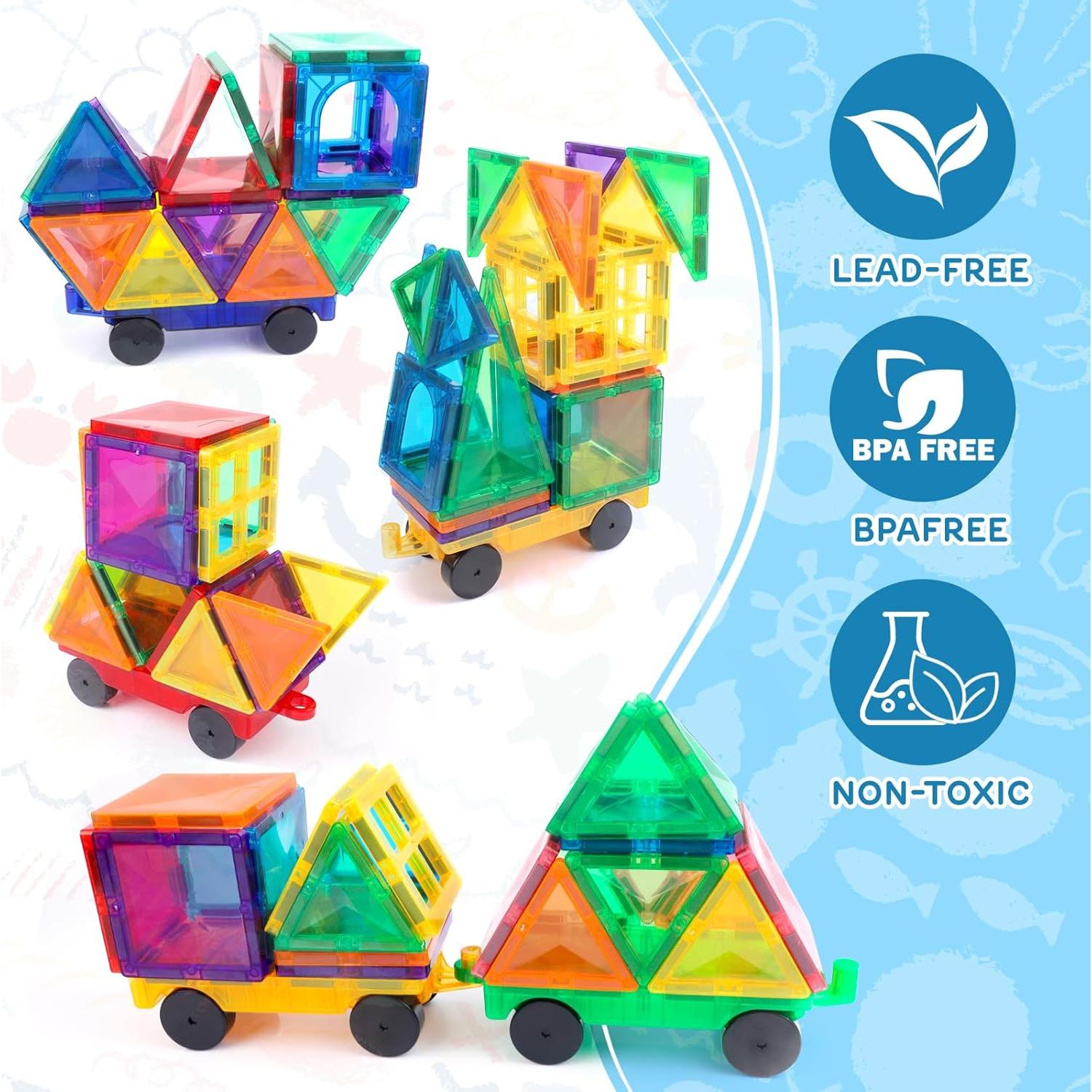 Juego de Construcción de Autos Magnéticos Mruikeny - 4 Piezas