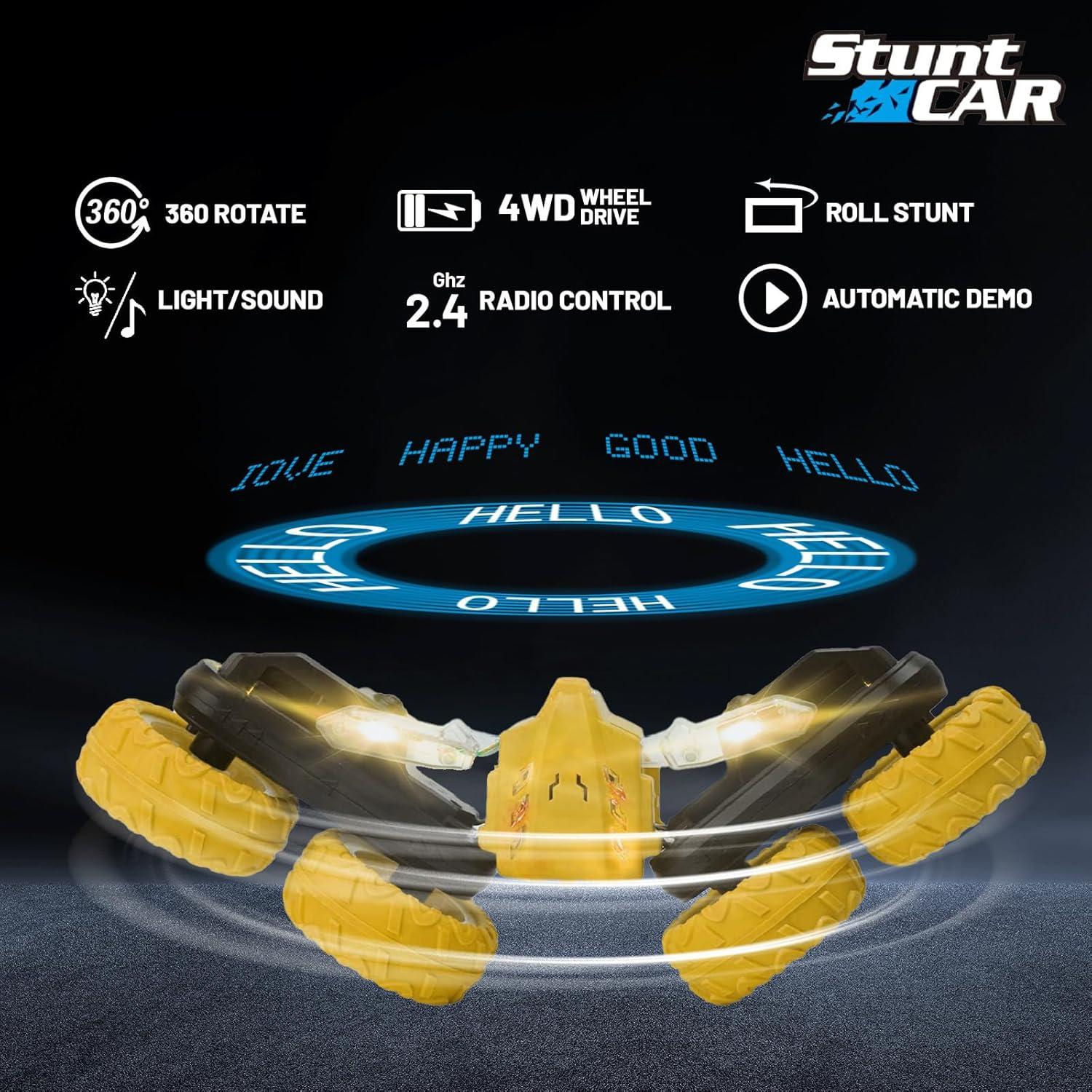 Coche Acrobático RC 4WD Wo Hua S888 Amarillo 360°