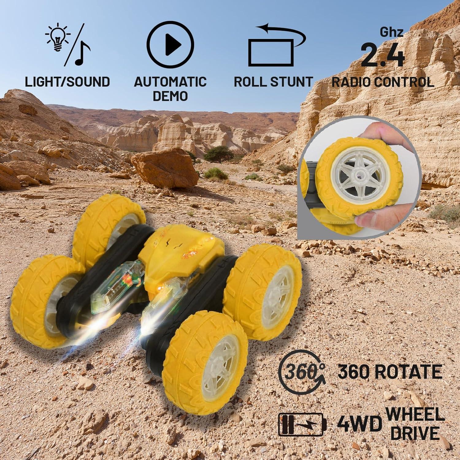 Coche Acrobático RC 4WD Wo Hua S888 Amarillo 360°