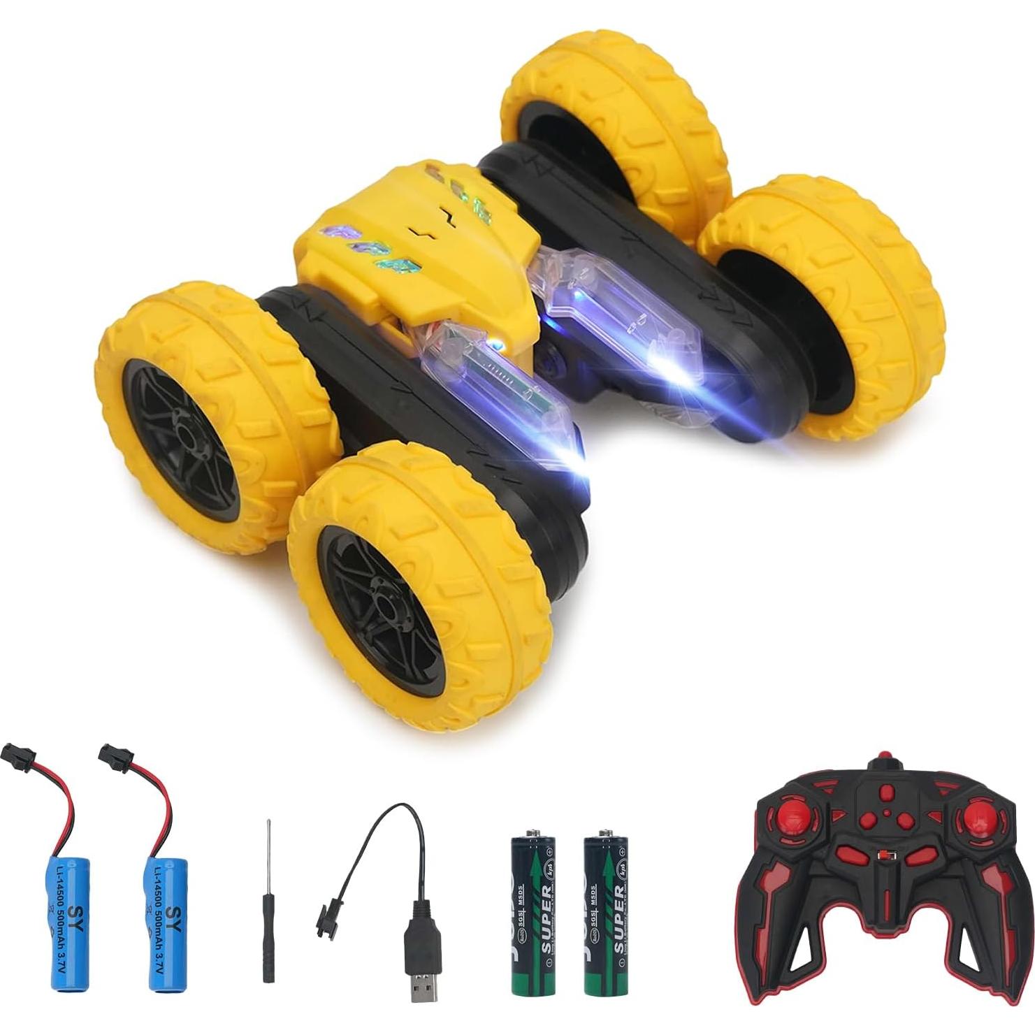 Coche Acrobático RC 4WD Wo Hua S888 Amarillo 360°