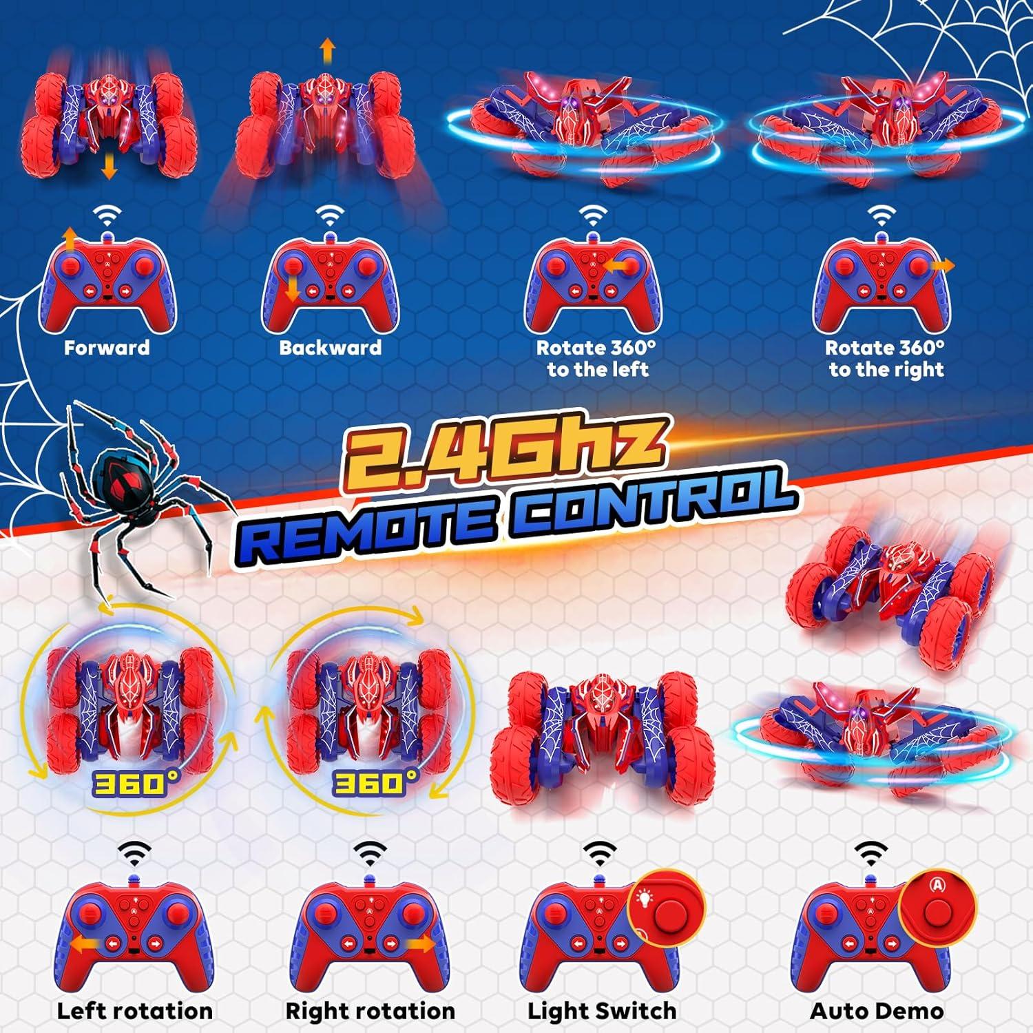 Coche Acrobático RC Shantoushi 360° con Luces LED y 2 Baterías