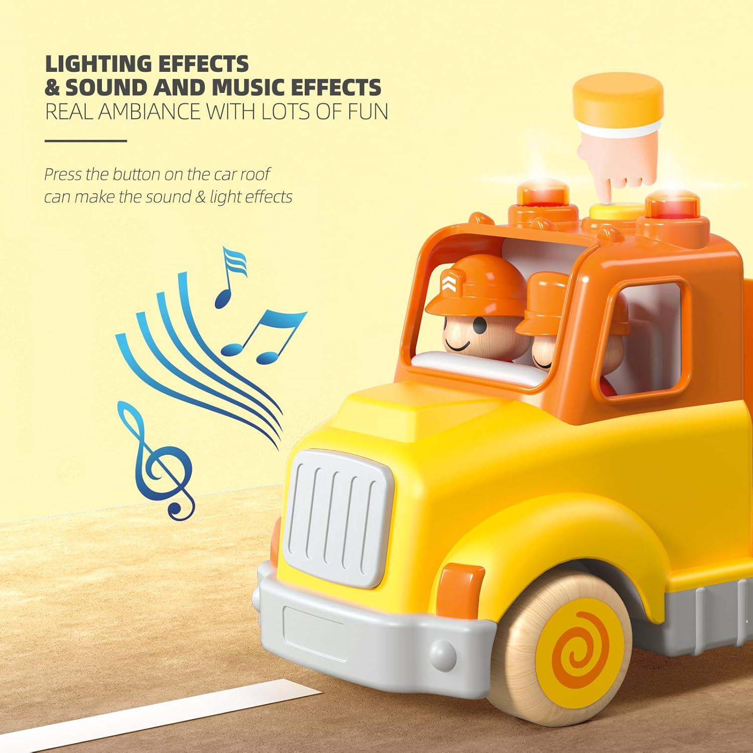 Camión Transportador de Autos Wanborns con 6 Vehículos de Madera