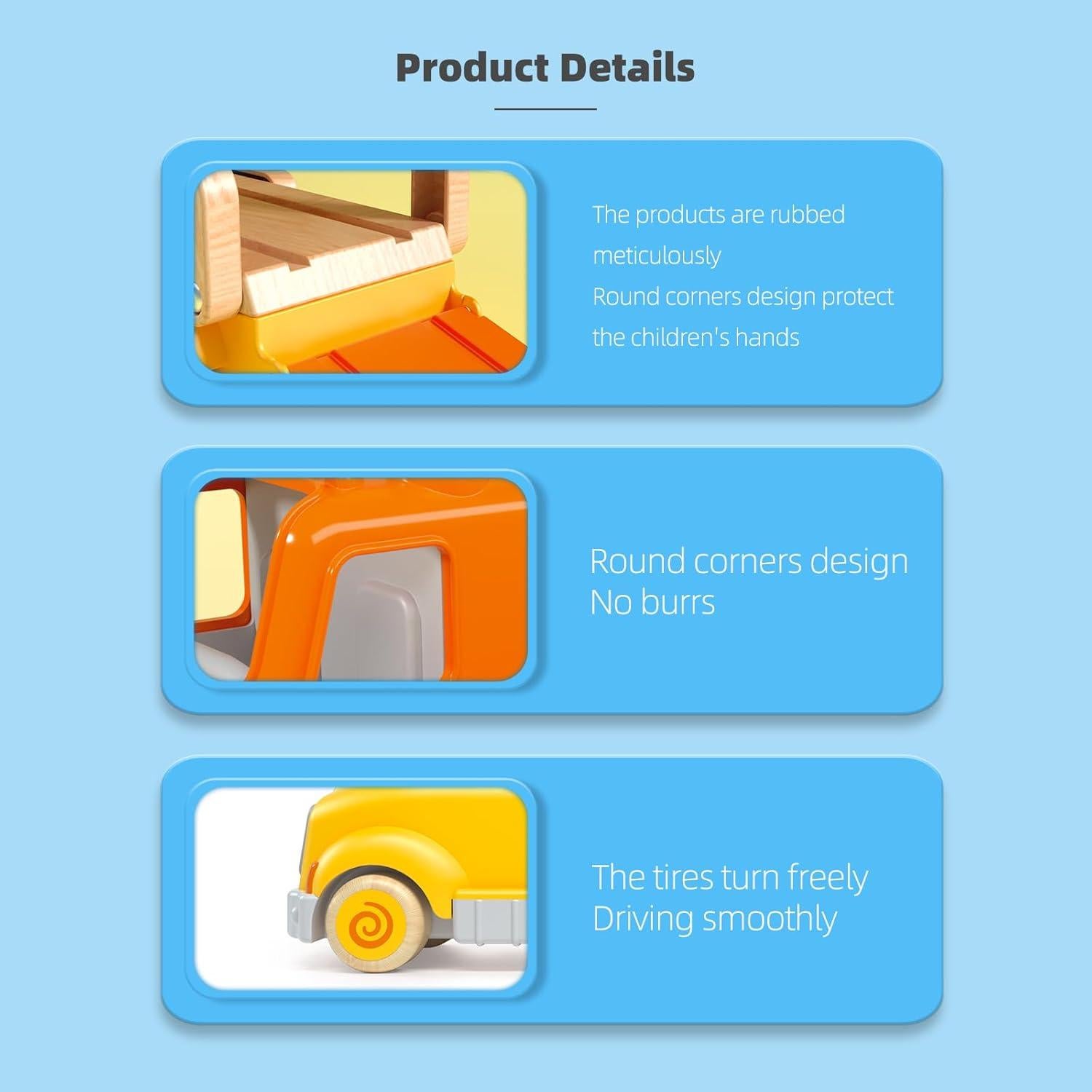 Camión Transportador de Autos Wanborns con 6 Vehículos de Madera