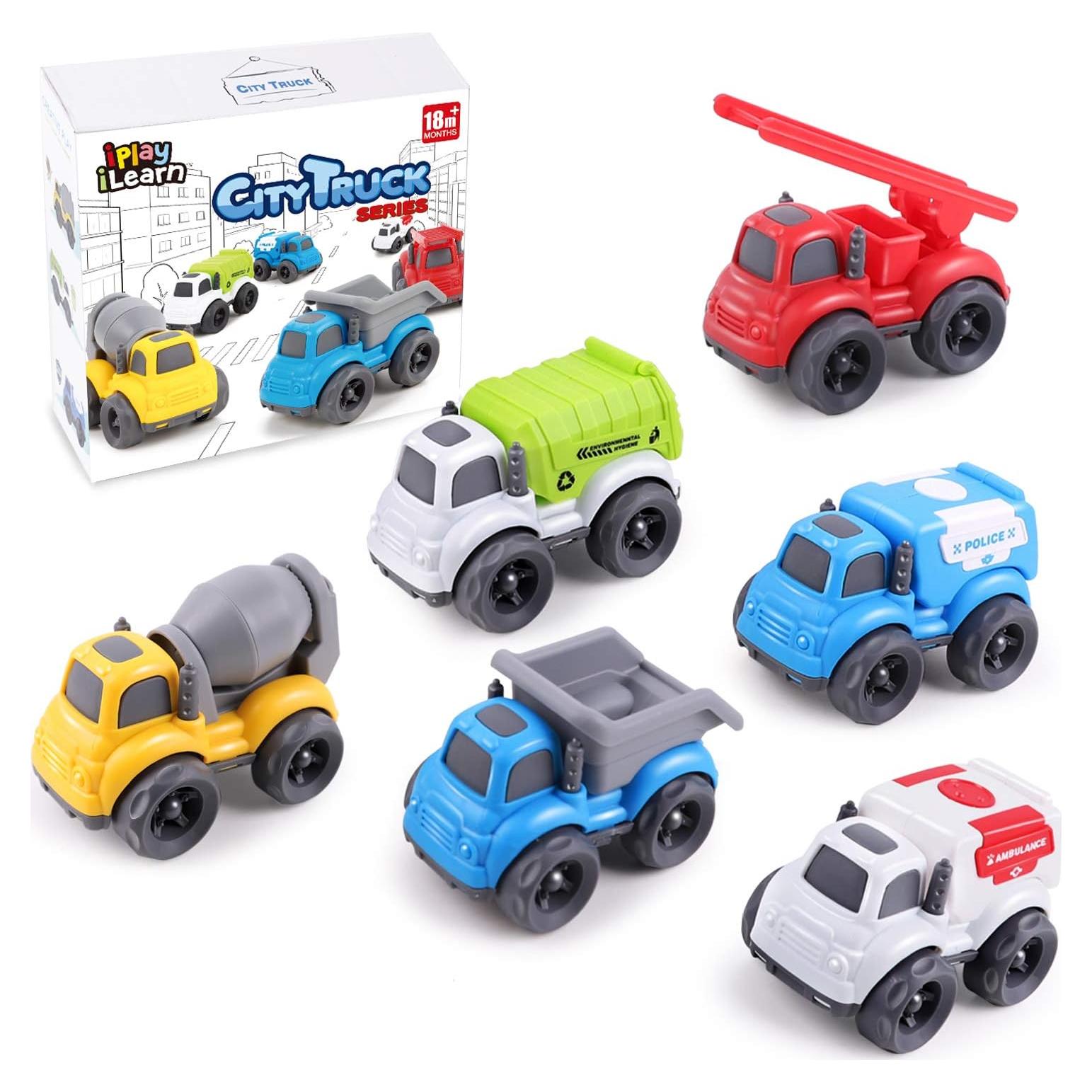 Juguetes de Coches por Fricción iPlay, iLearn - 6 Piezas