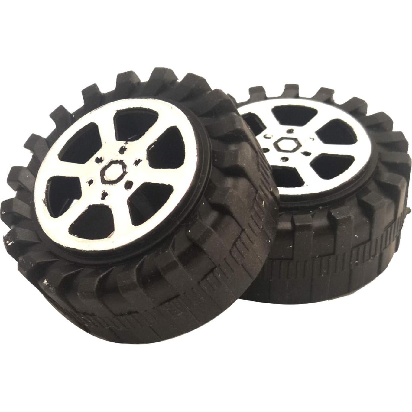 EUDAX 50 Ruedas de Juguete Plástico 42mm + 25 Ejes STEM 2mm