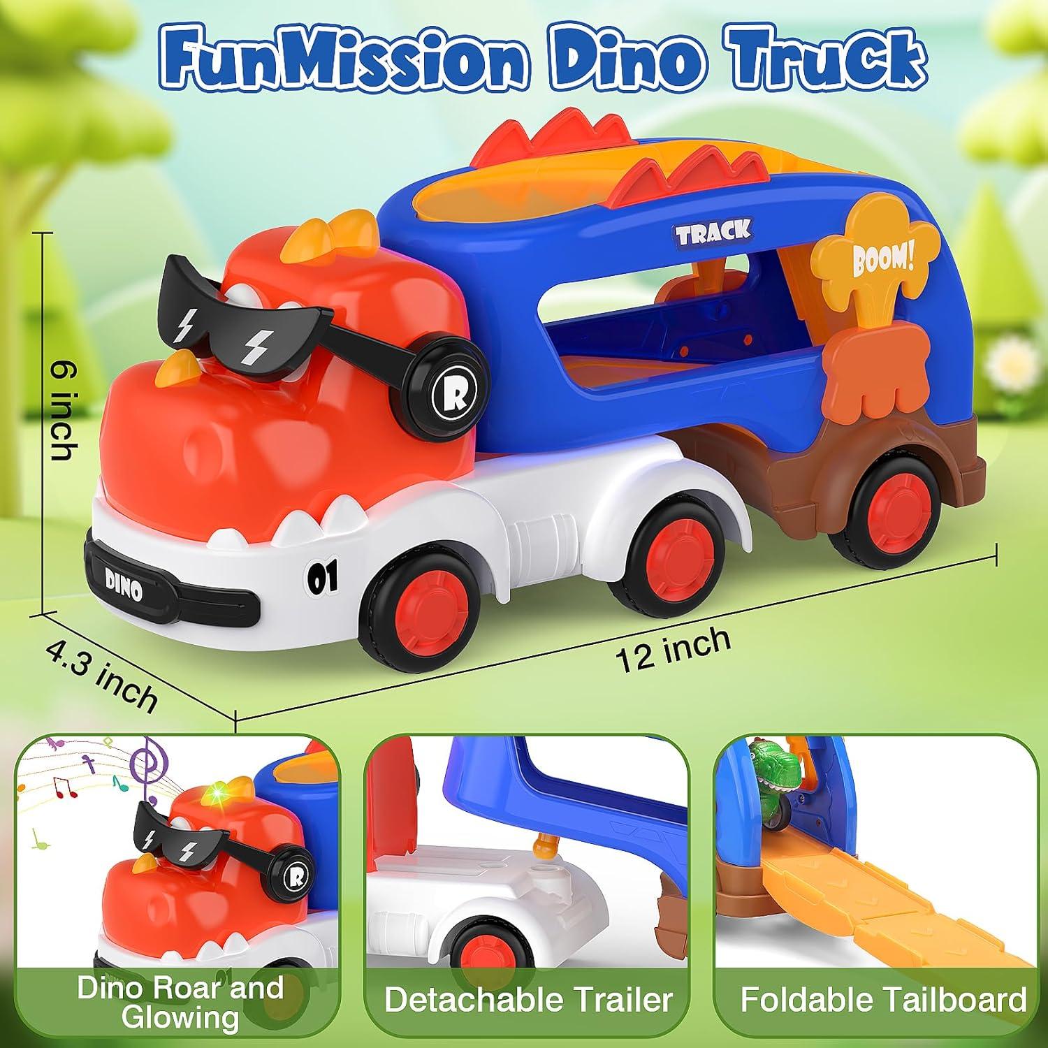 Set de Juguetes de Dinosaurio 5 en 1 FunMission - Rojo
