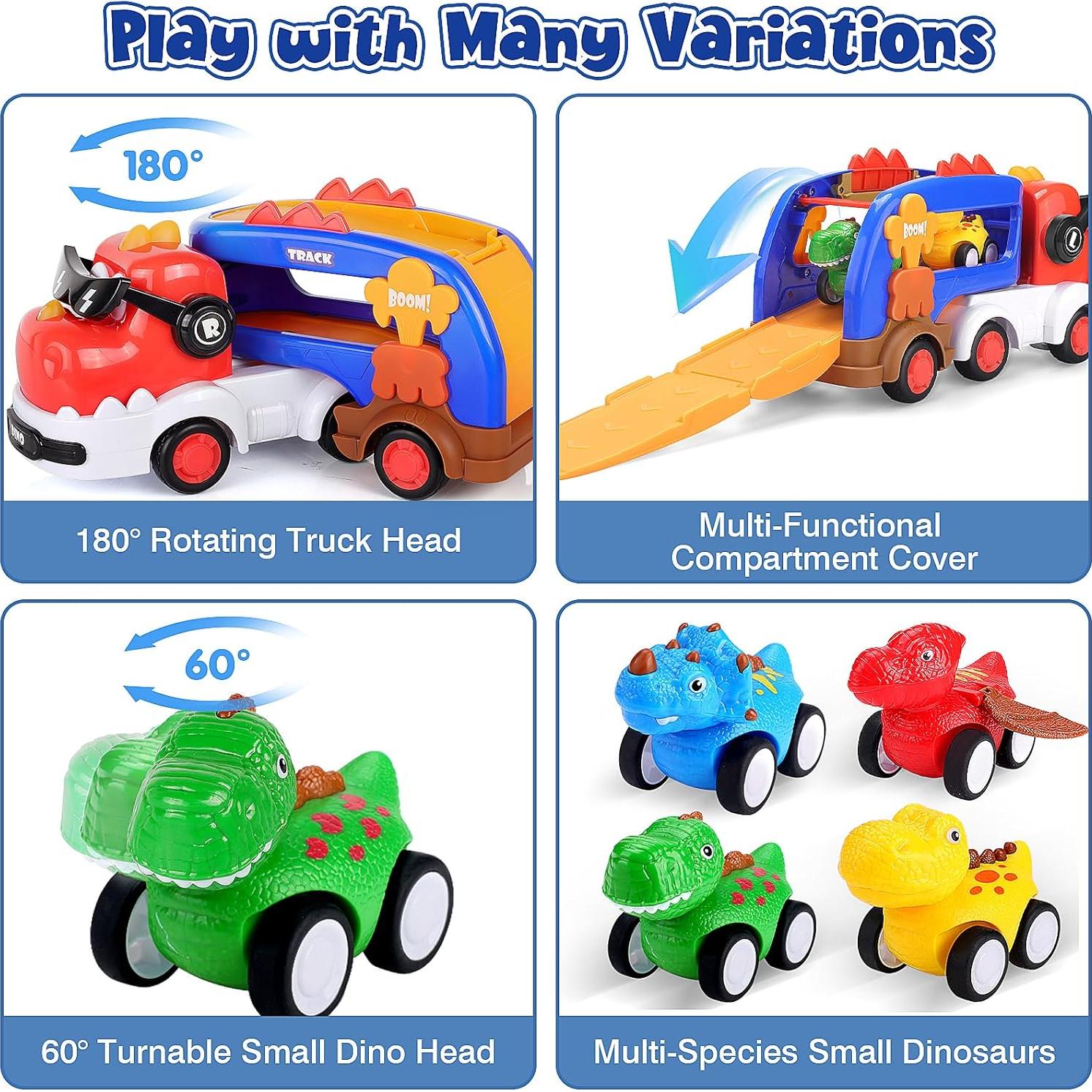 Set de Juguetes de Dinosaurio 5 en 1 FunMission - Rojo