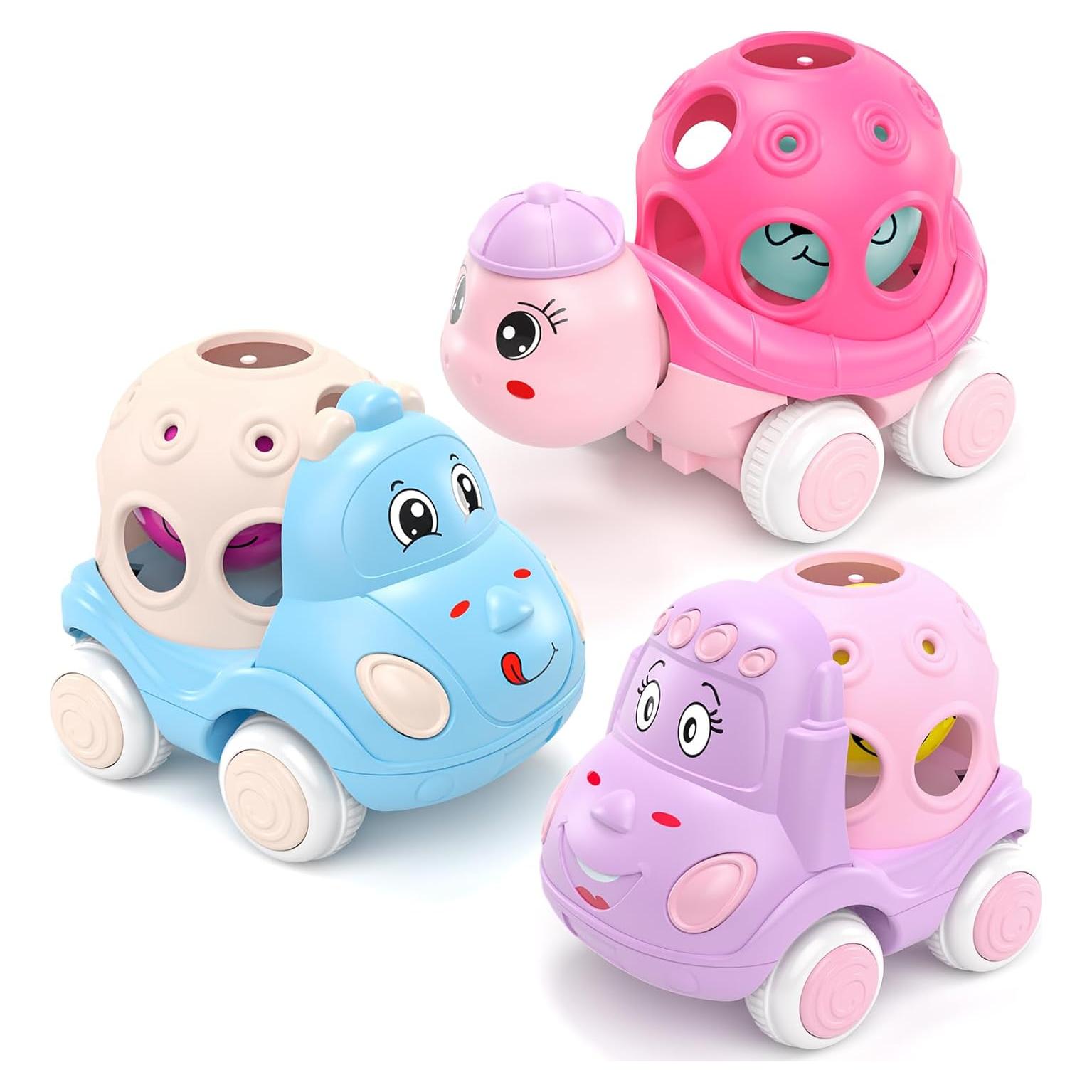 Set de Coches de Empuje para Bebés x3 - xFFFun Rosa y Azul