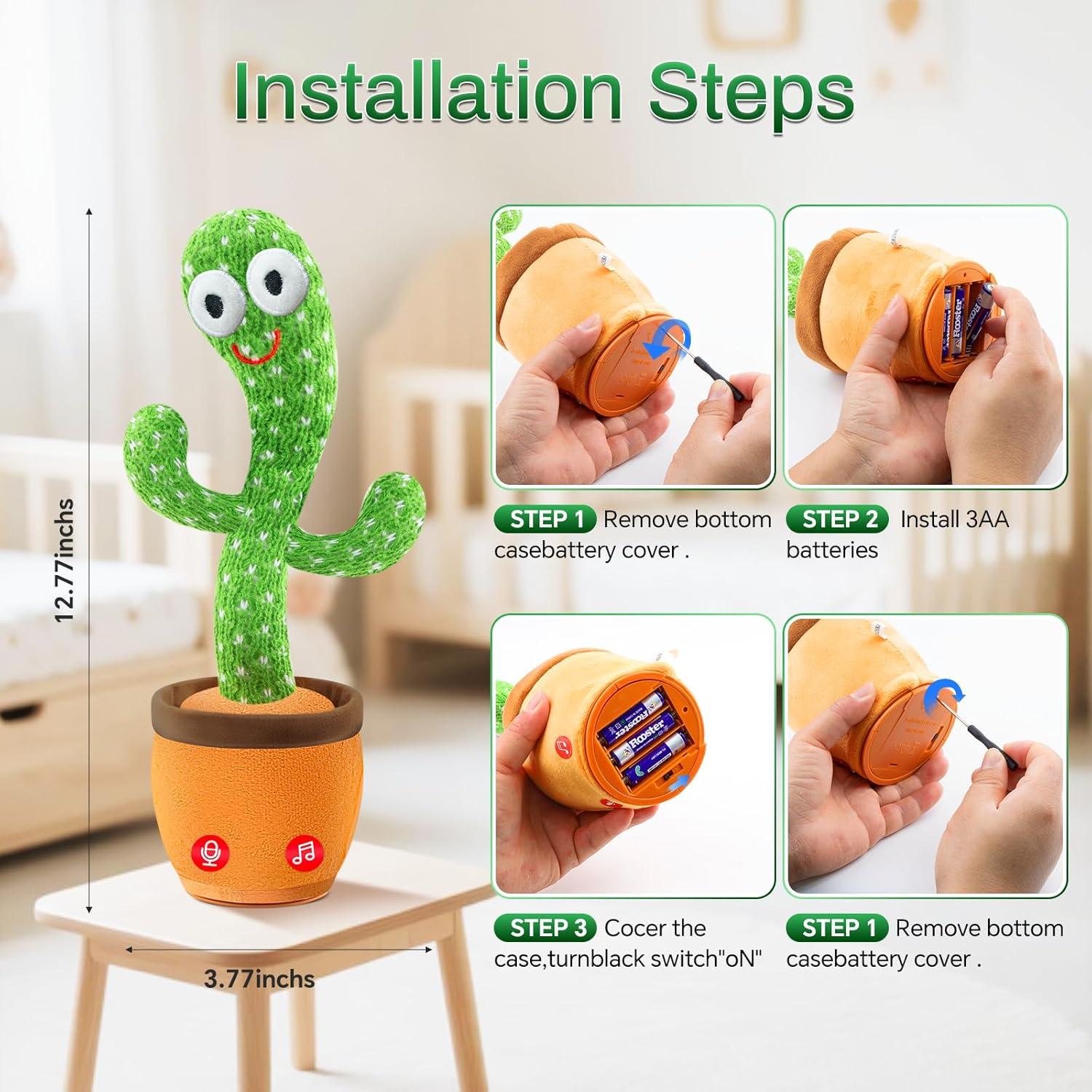 Juguete Cactus Hablante TWORIVER 32.4 cm Interactivo Bebés