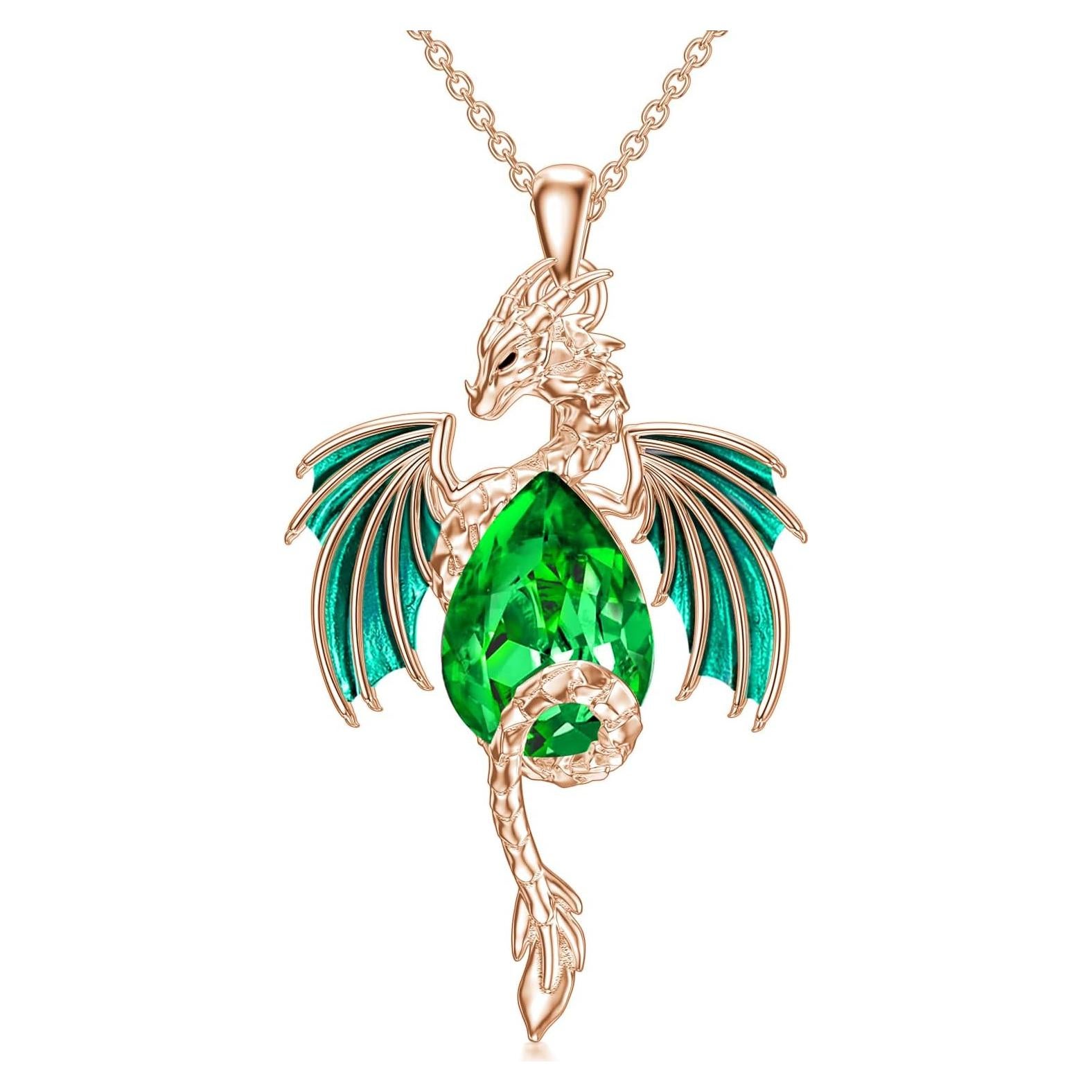 Collar de Dragón en Plata de Ley 925 con Cristal de Gota