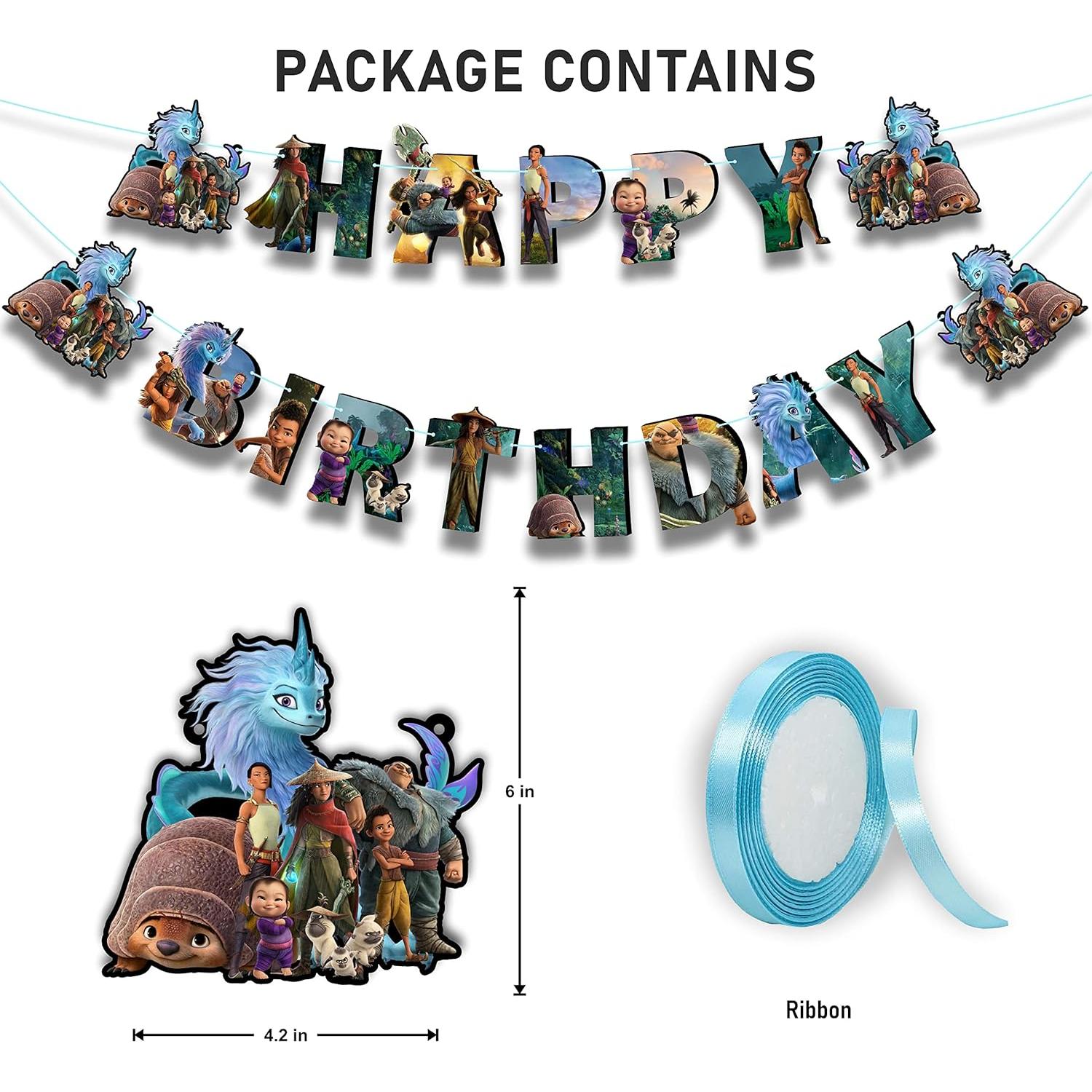 Banner de Feliz Cumpleaños Seyal Raya 3.66m x 15cm Decoración