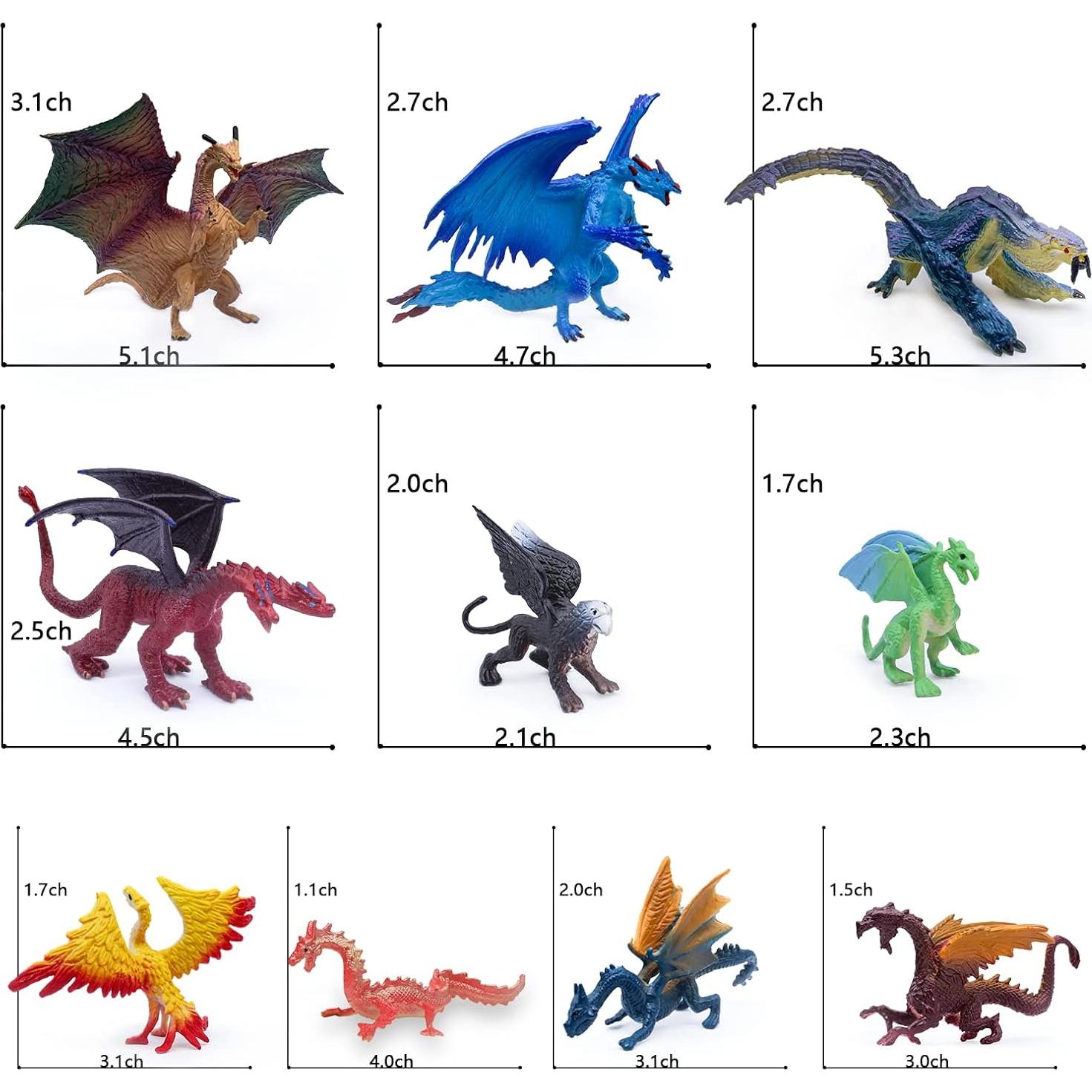 Figuras de Dragón de Juguete SIENON - 10 Piezas Coloridas