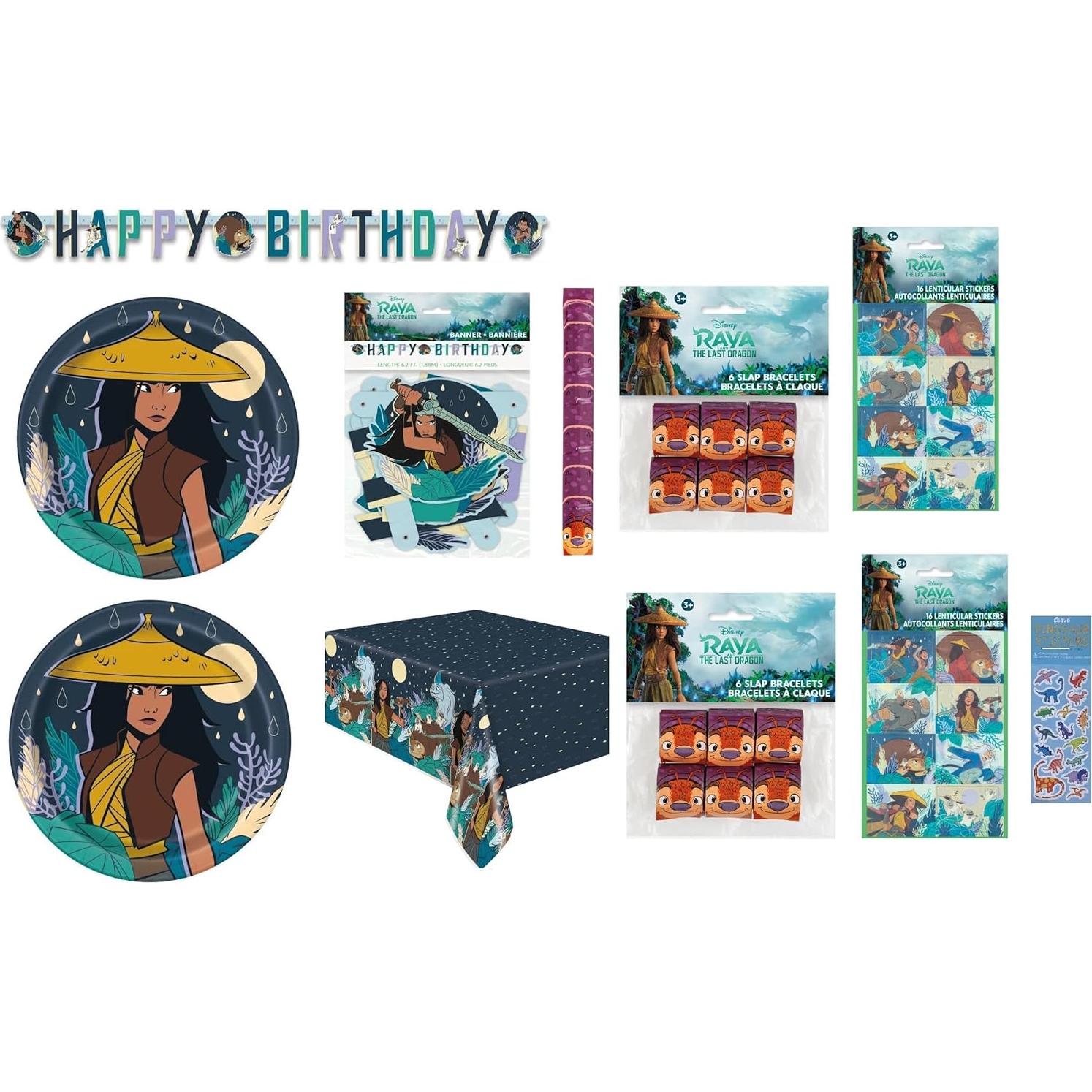 Suministros Fiesta Cumpleaños Raya y el Último Dragón 16 Platos