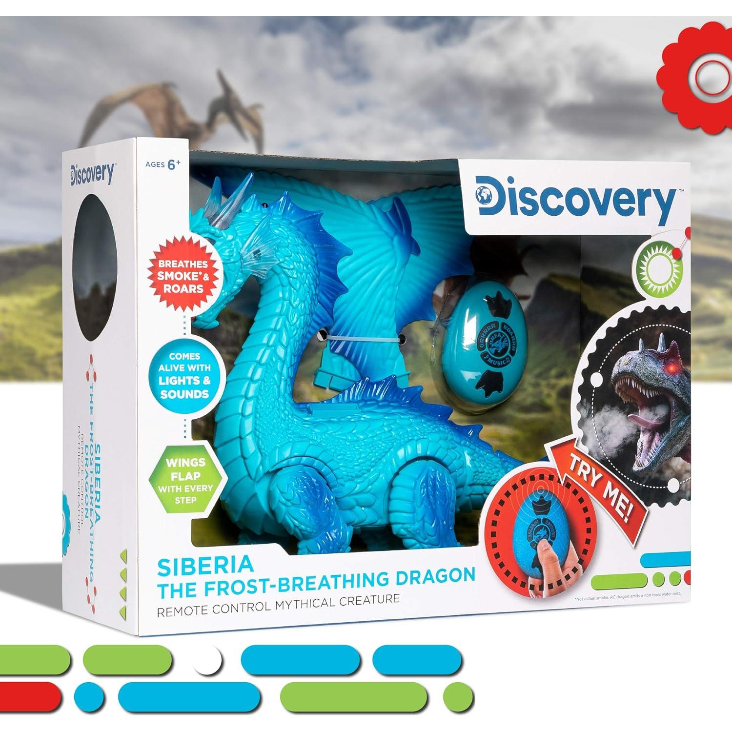 Dragón RC Discovery Kids con Aliento de Humo y Sonido 30 cm