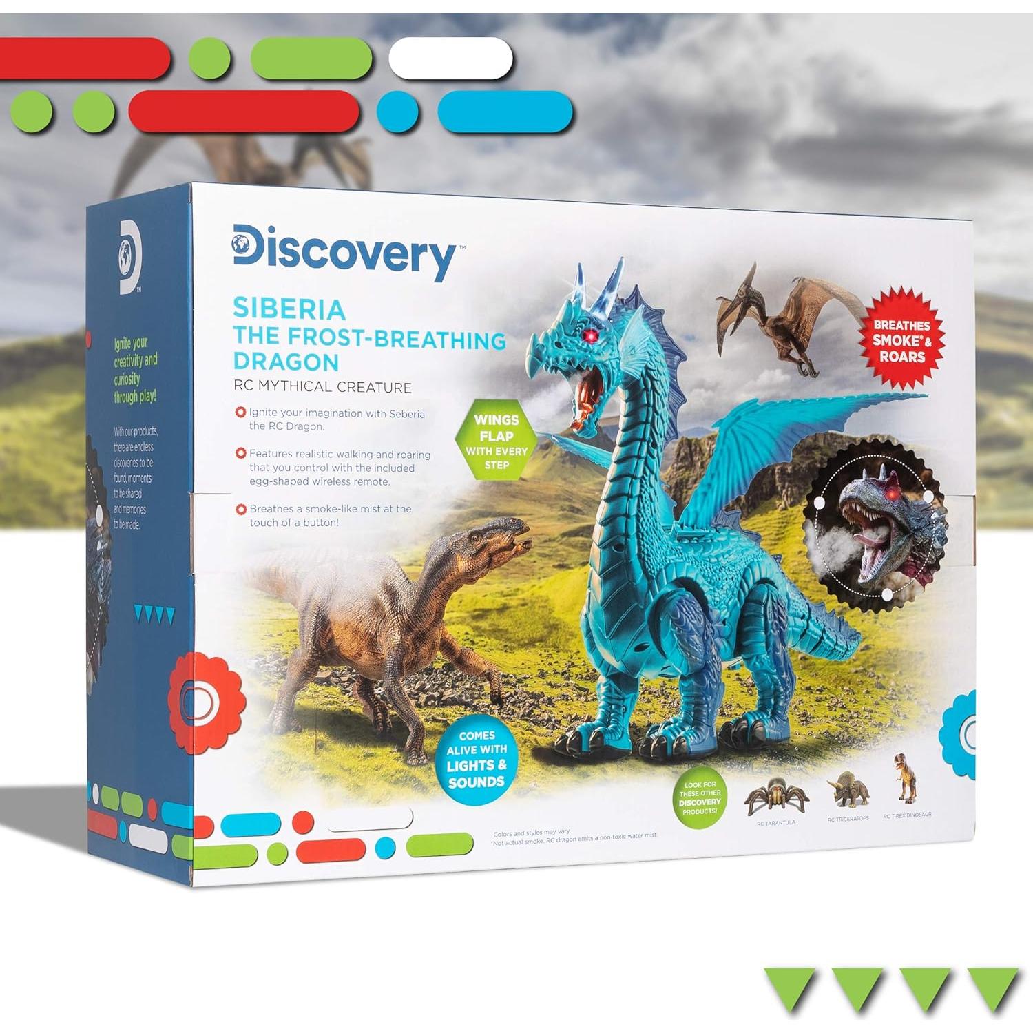 Dragón RC Discovery Kids con Aliento de Humo y Sonido 30 cm