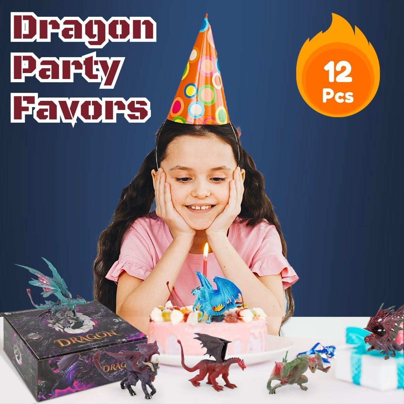 Set de 12 Figuras de Dragón Pintadas a Mano - Liberty Imports