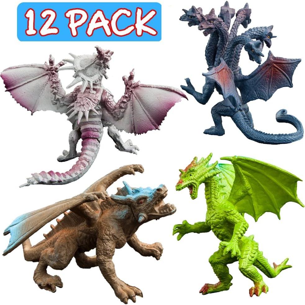 Juego de 12 Figuras de Dragón Mini 10.16 cm ValeforToy