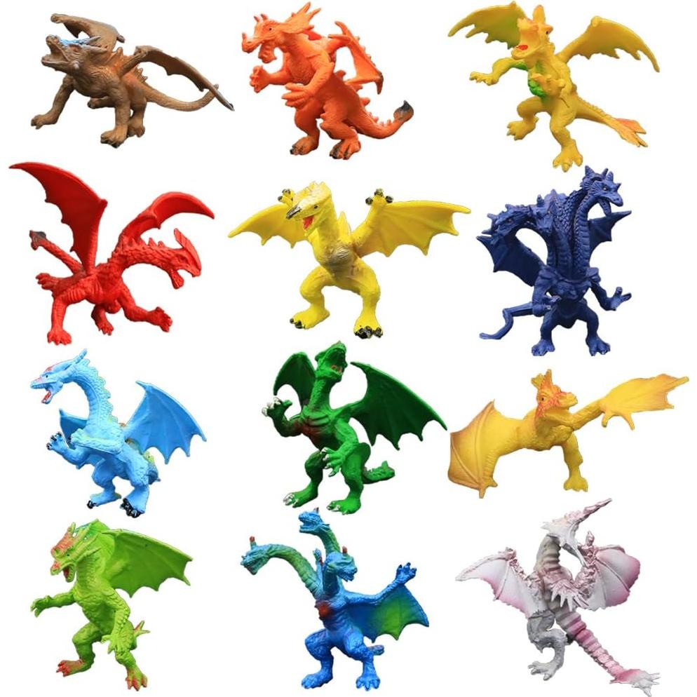 Juego de 12 Figuras de Dragón Mini 10.16 cm ValeforToy