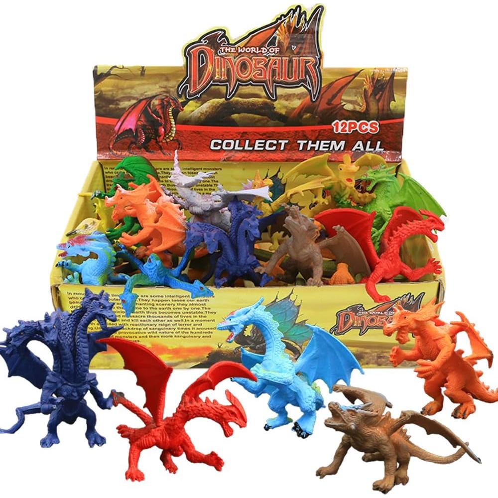 Juego de 12 Figuras de Dragón Mini 10.16 cm ValeforToy