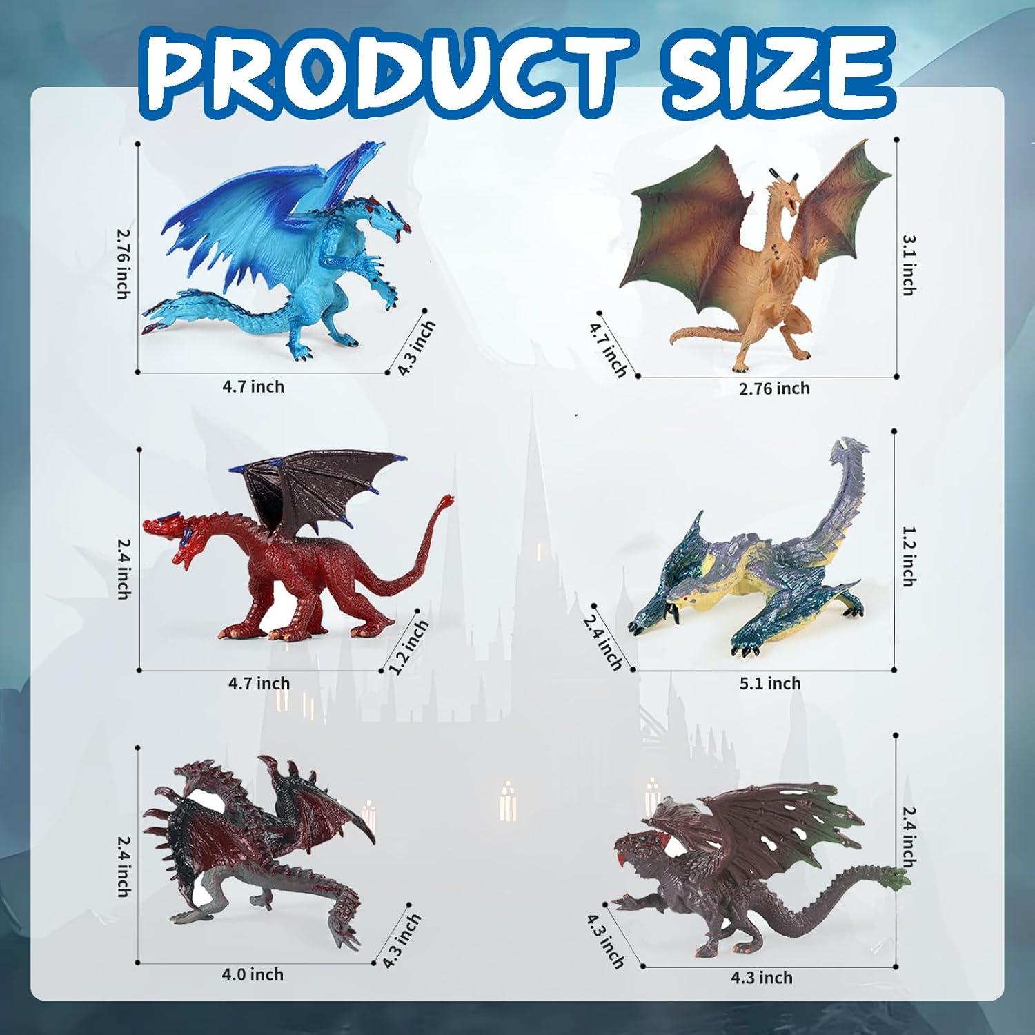 Set de 6 Figuras de Dragón EOIVSH 12.7 cm para Niños