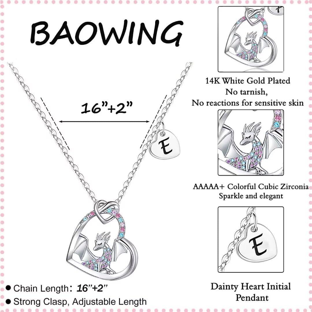 Collar de Dragón Arcoíris para Niñas - Joyería de Iniciales