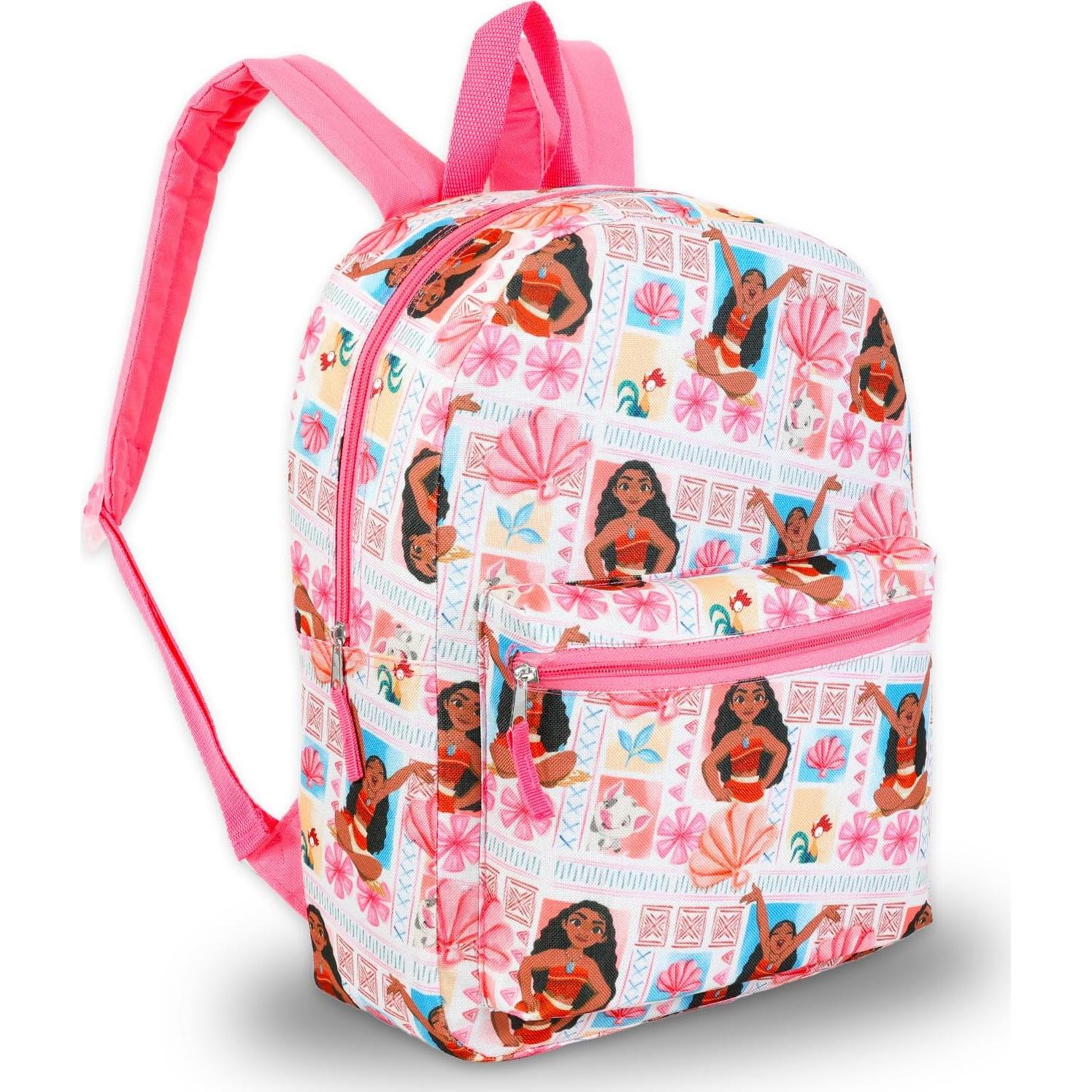 Mochila de Moana Disney 40.6cm + Botella de Agua y Stickers