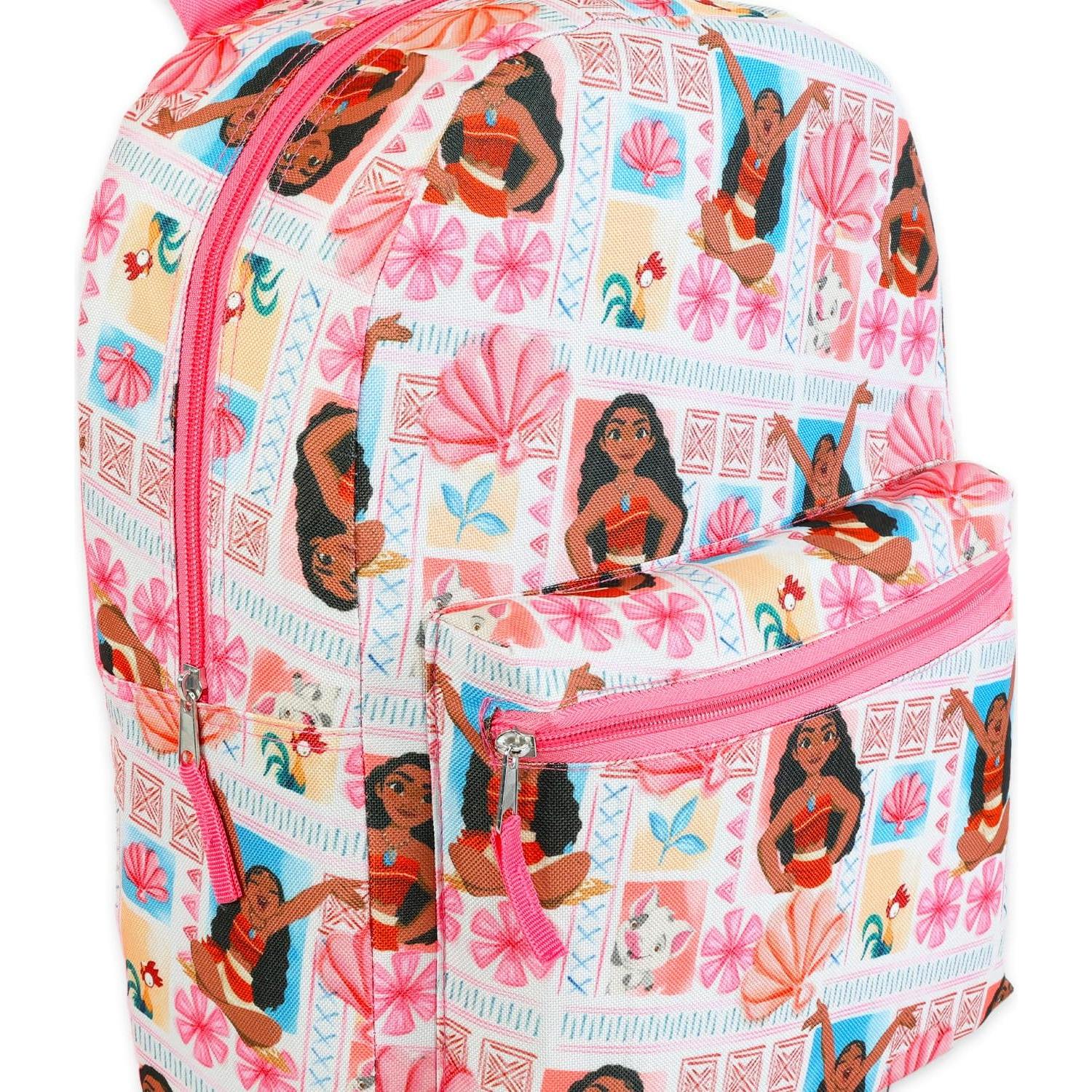 Mochila de Moana Disney 40.6cm + Botella de Agua y Stickers