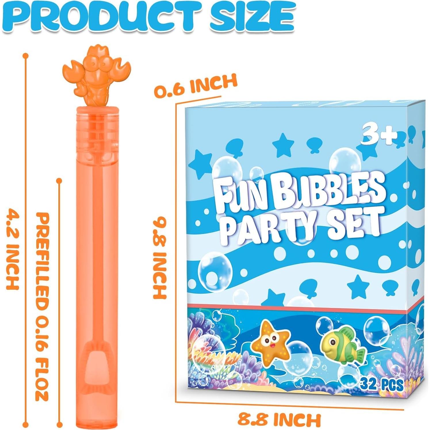 Paquete de 32 Mini Varitas de Burbujas Cawiew para Niños