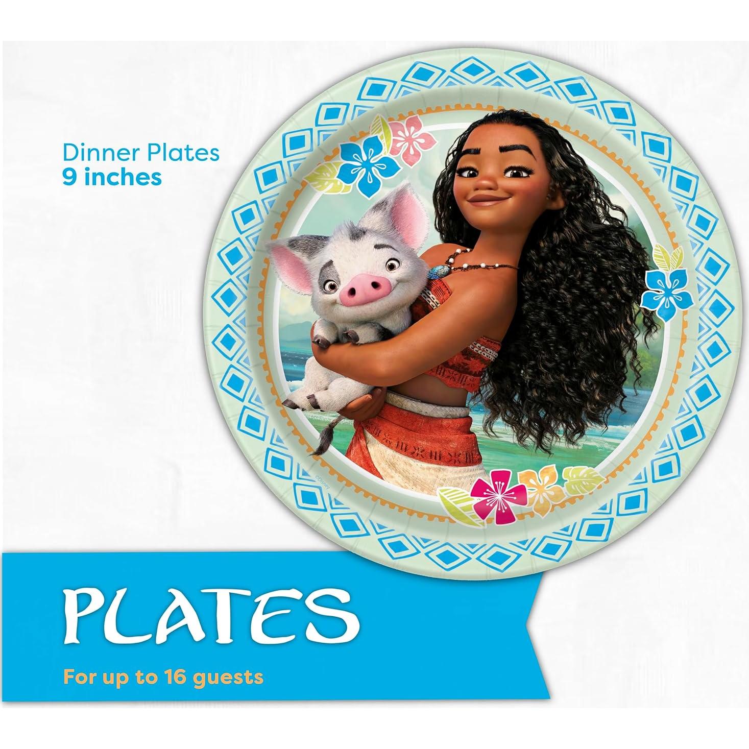 Decoraciones de Cumpleaños Moana | Vajilla para 16 Invitados