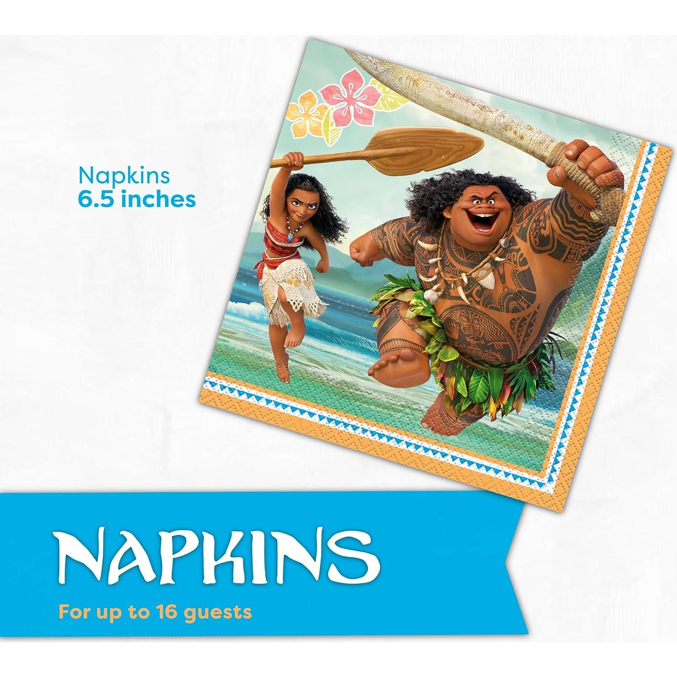 Decoraciones de Cumpleaños Moana | Vajilla para 16 Invitados