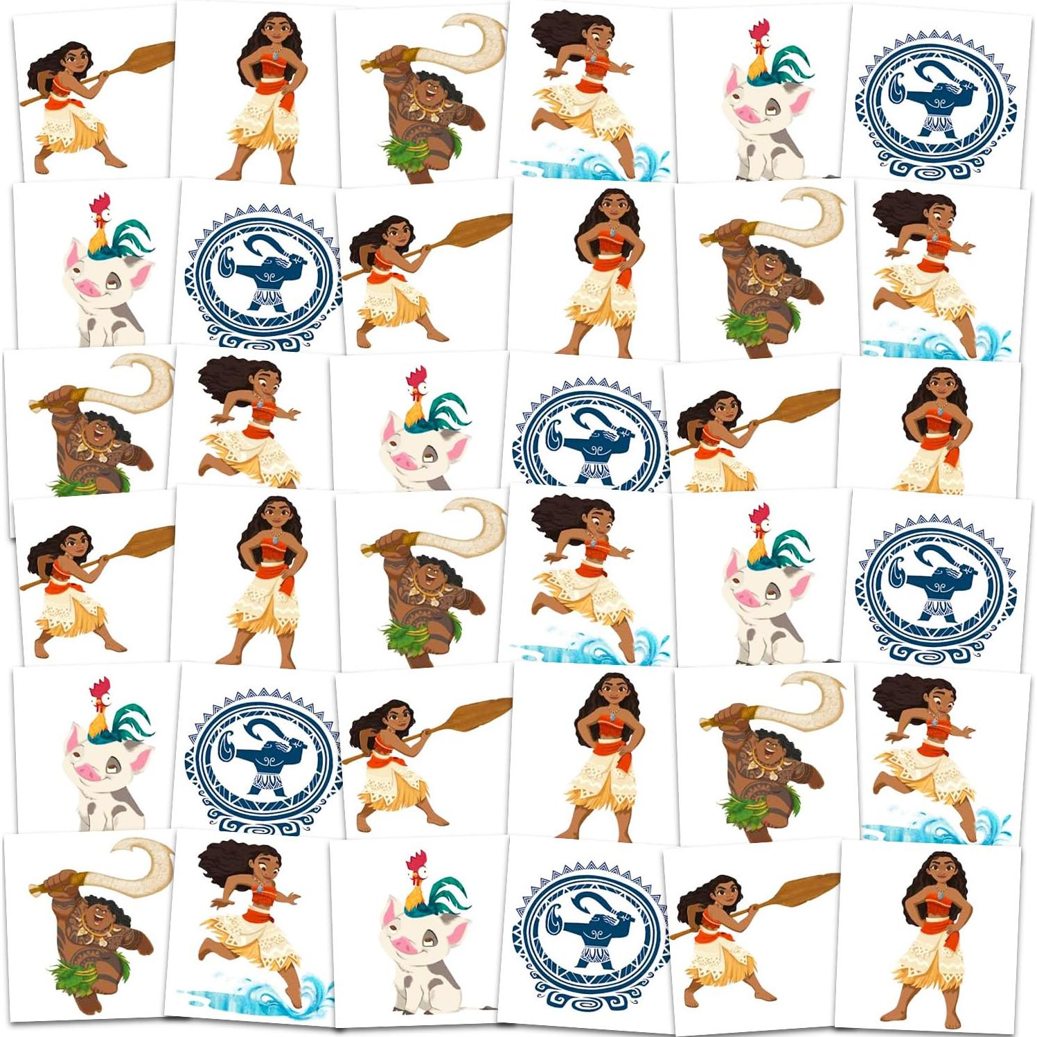 Paquete de 72 Tatuajes Temporales Moana - Decade West