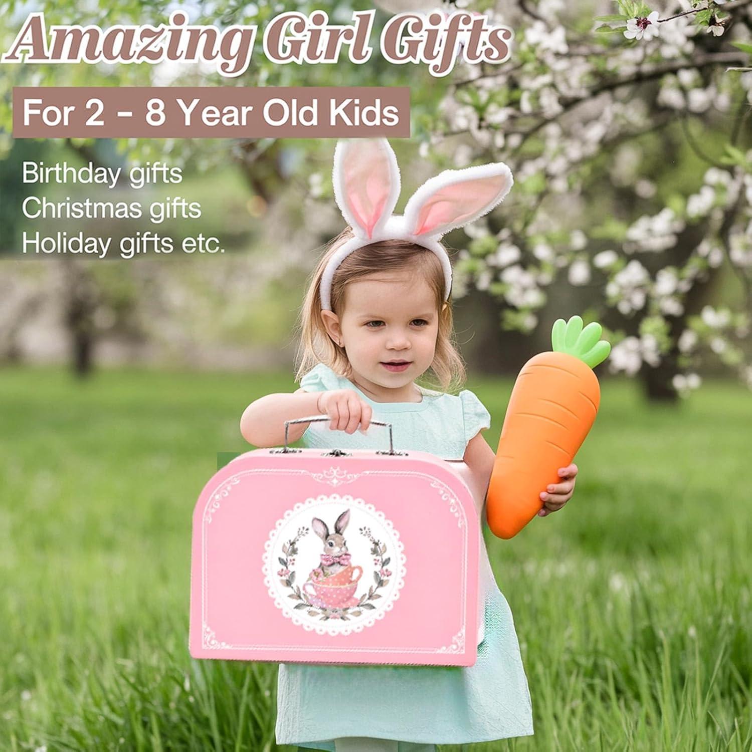 Juego de Té de Conejo - 46 Piezas para Niños 3 a 8 Años