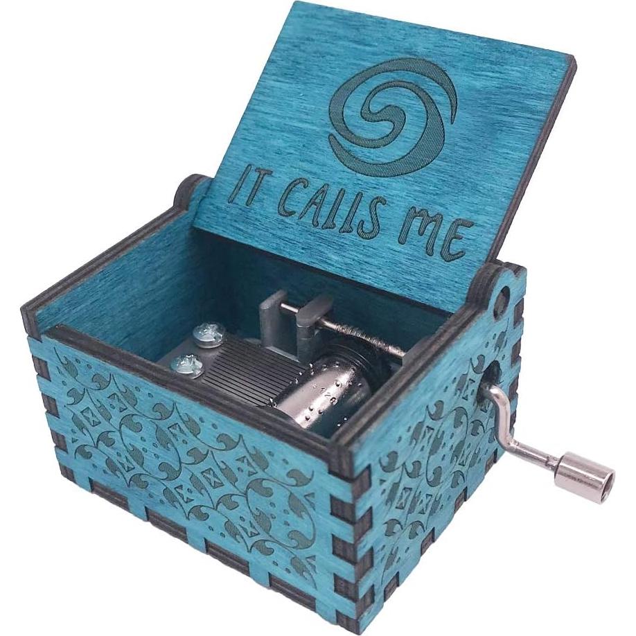 Caja de Música Moana Youtang de Madera Azul 6.4x5.2x4.2cm