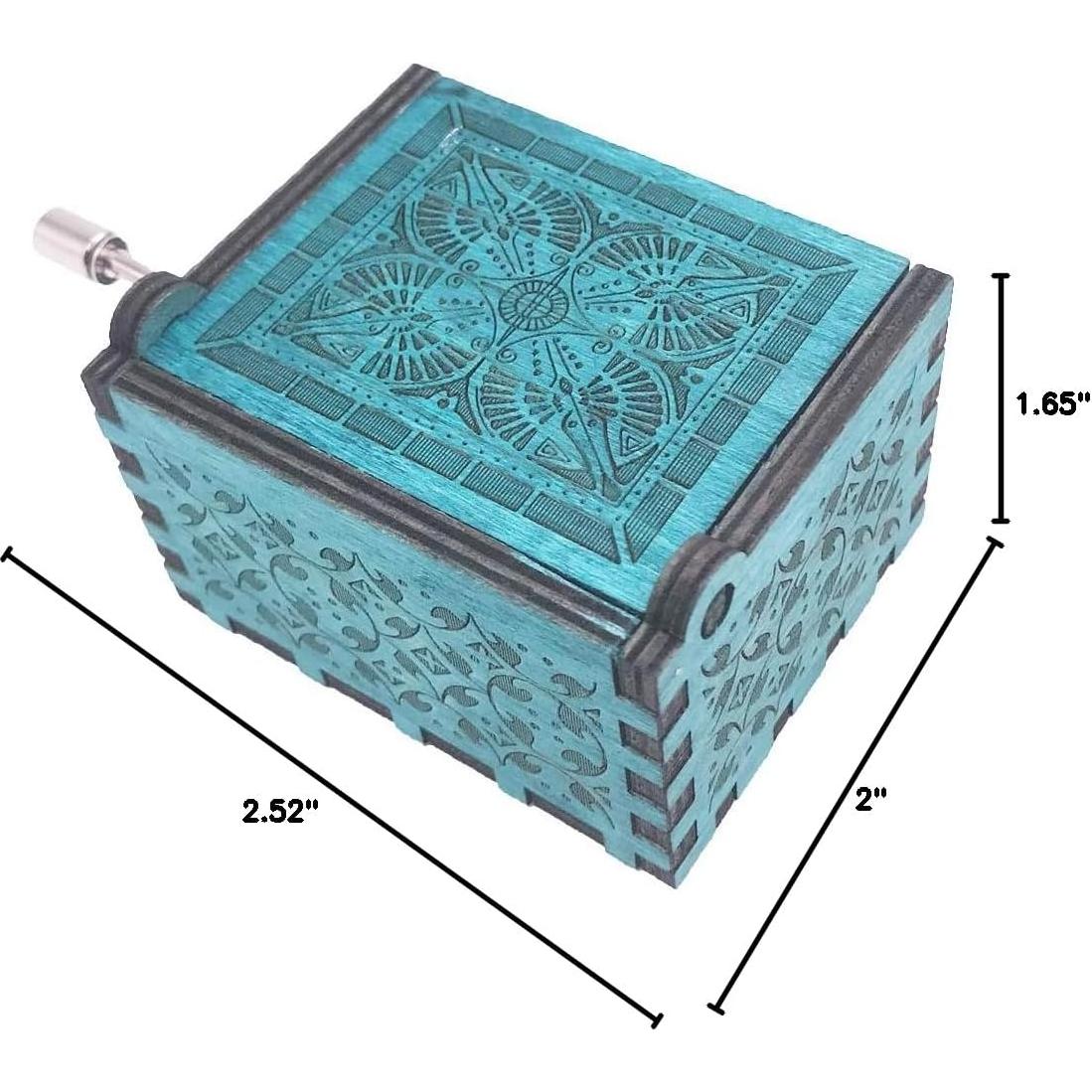 Caja de Música Moana Youtang de Madera Azul 6.4x5.2x4.2cm