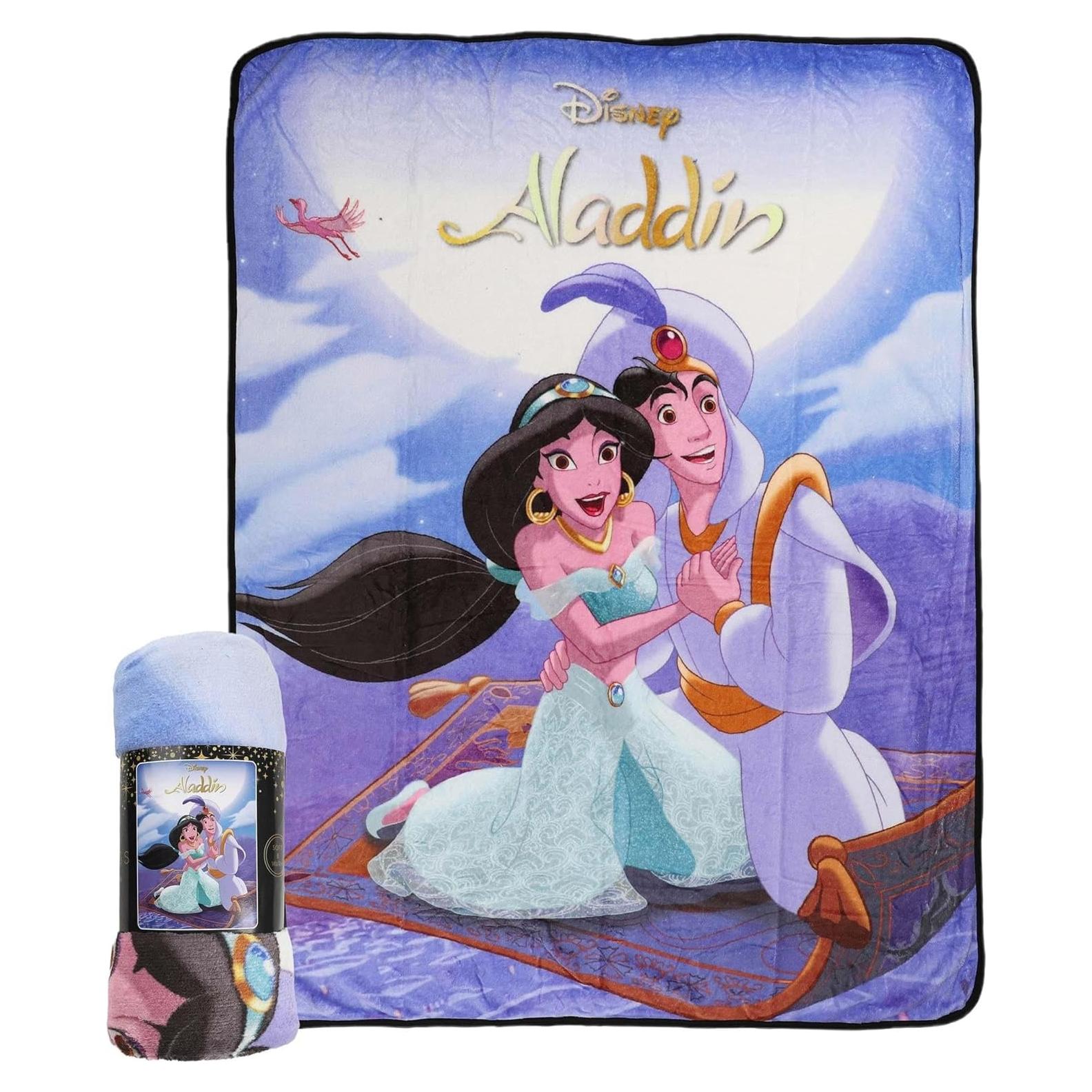 Manta Micro Raschel Aladino y Jasmine Estándar 116.8x152.4cm