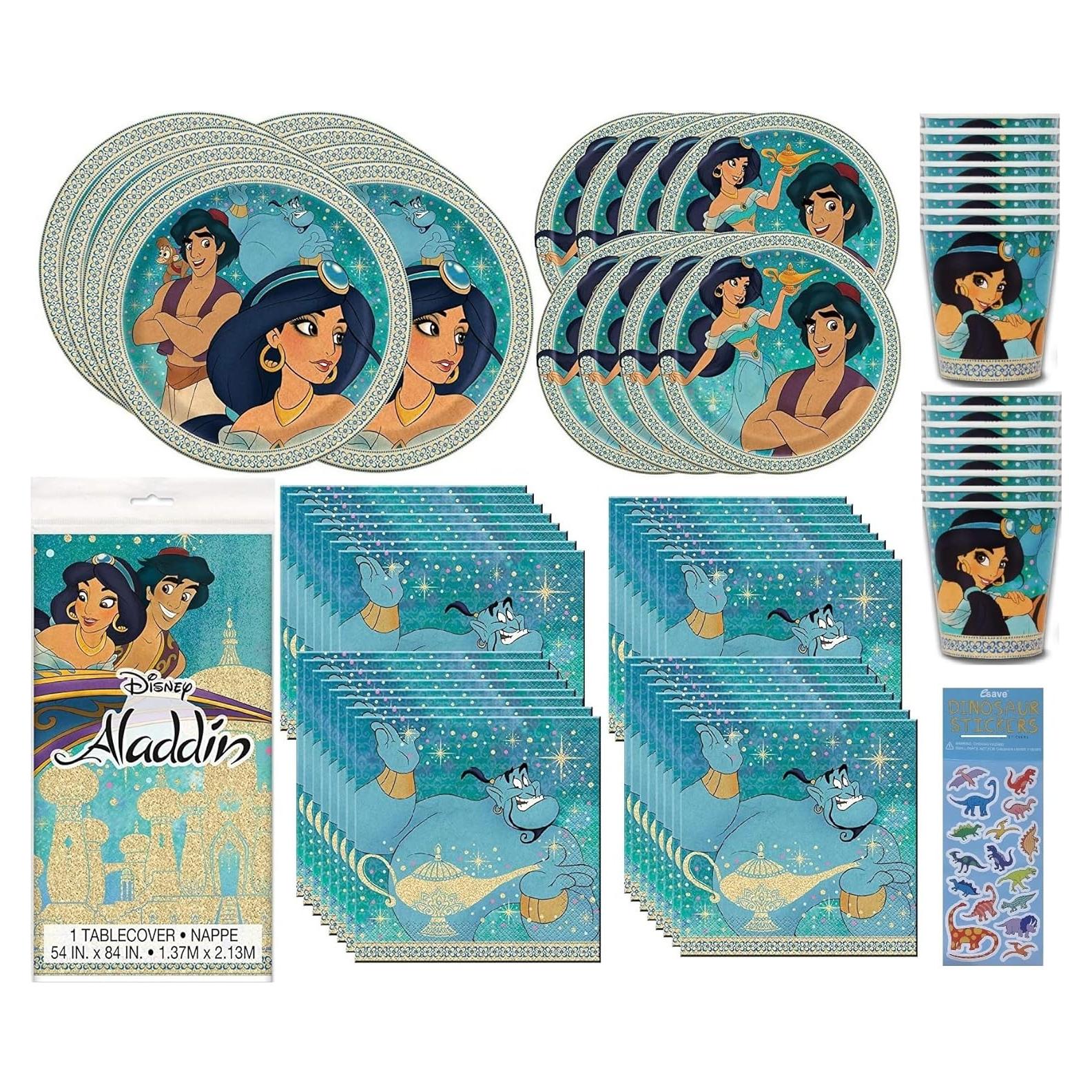Suministros Fiesta Cumpleaños Aladino 16 Platos 32 Servilletas