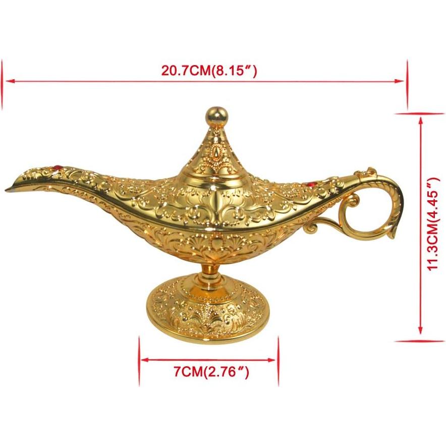 Lámpara Mágica de Aladino Vintage Oro 20.7x11.3cm Decoración