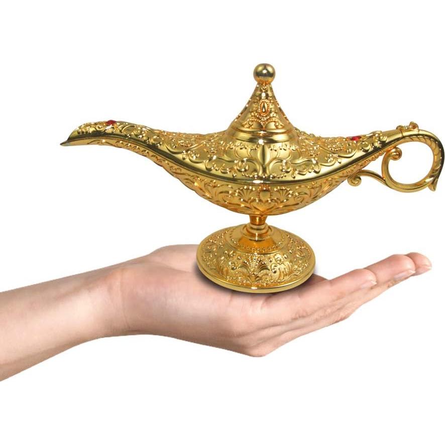 Lámpara Mágica de Aladino Vintage Oro 20.7x11.3cm Decoración