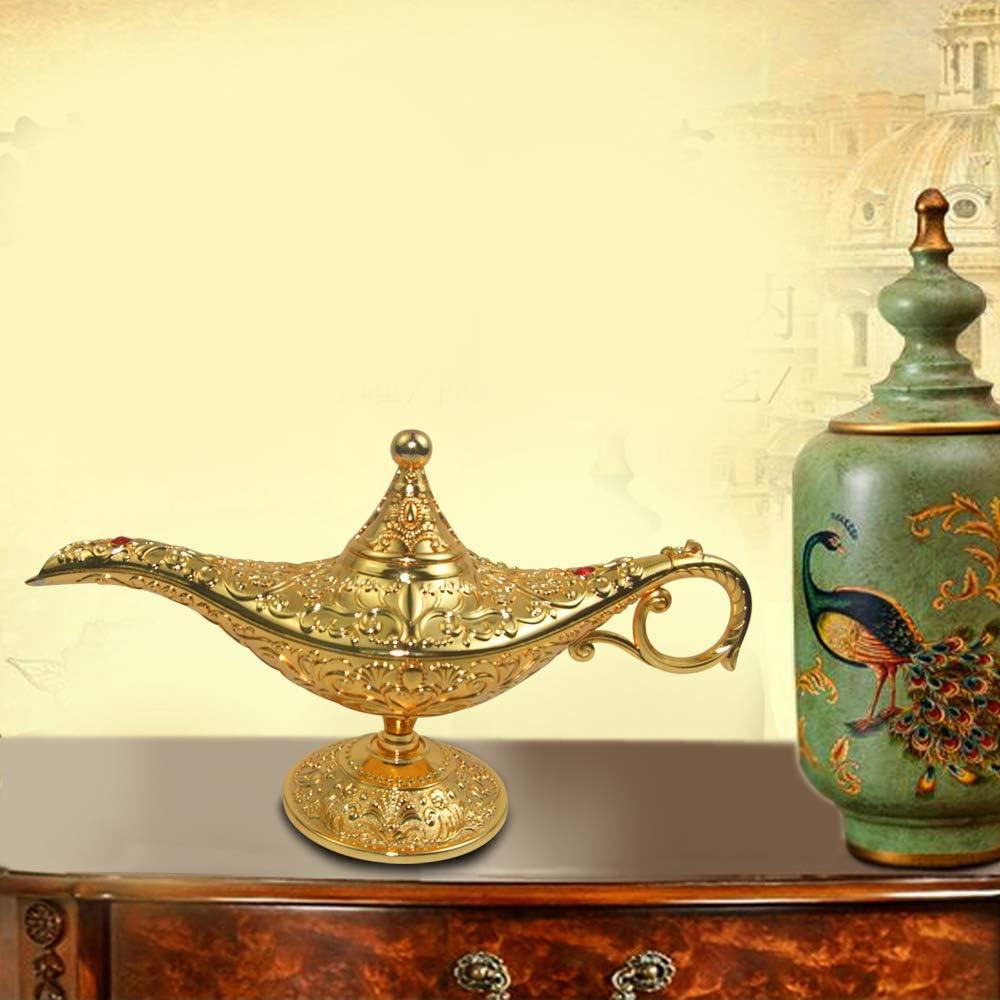 Lámpara Mágica de Aladino Vintage Oro 20.7x11.3cm Decoración
