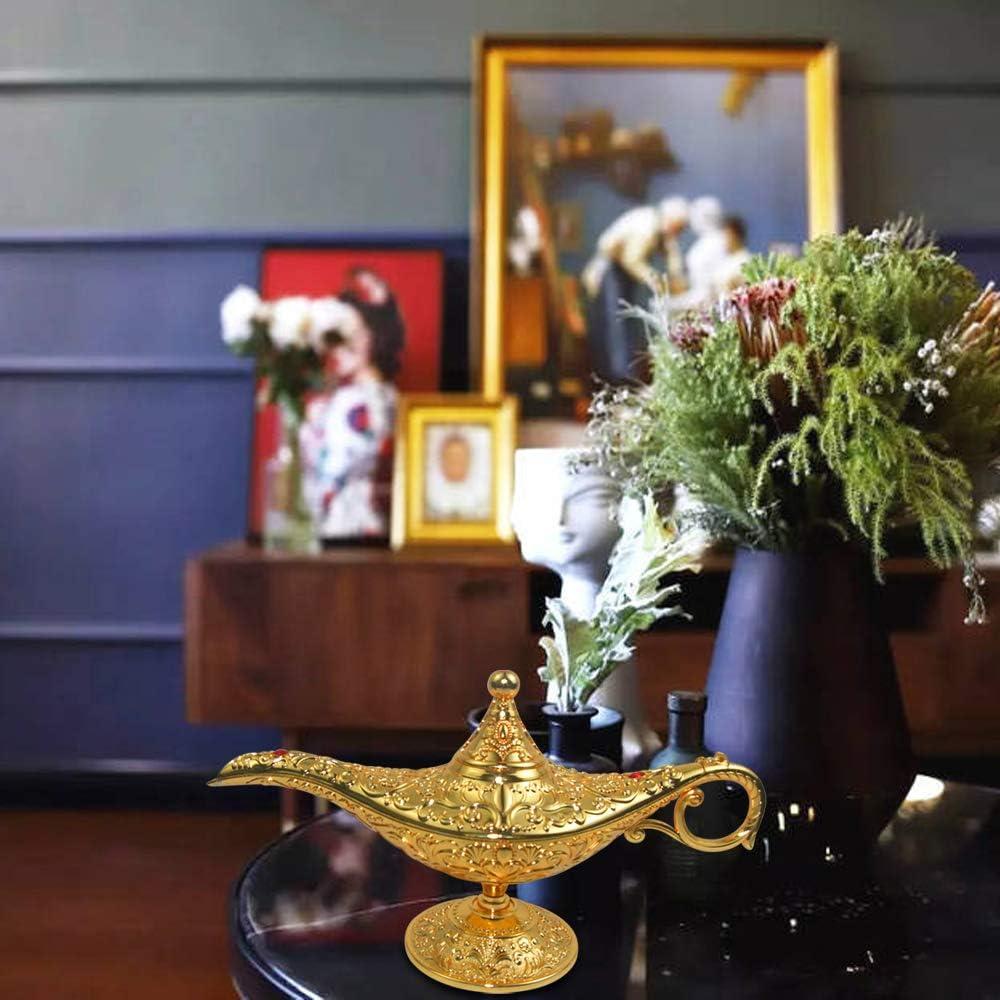 Lámpara Mágica de Aladino Vintage Oro 20.7x11.3cm Decoración