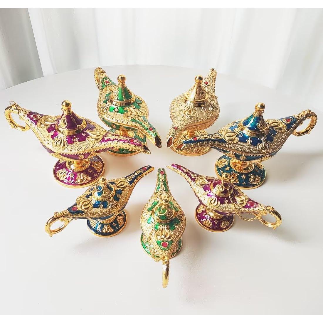 Lámpara Mágica de Genio Aladino Vintage Hourwof Verde Grande