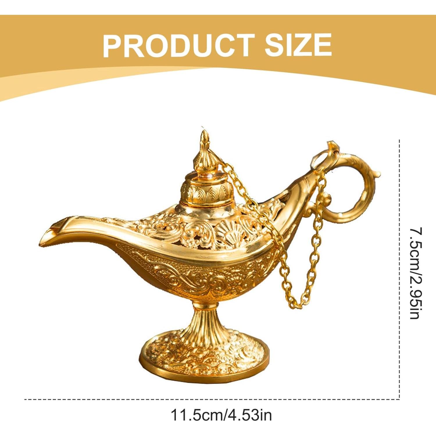 Lámpara de Aladino Dorada Vintage - Decoración y Cosplay