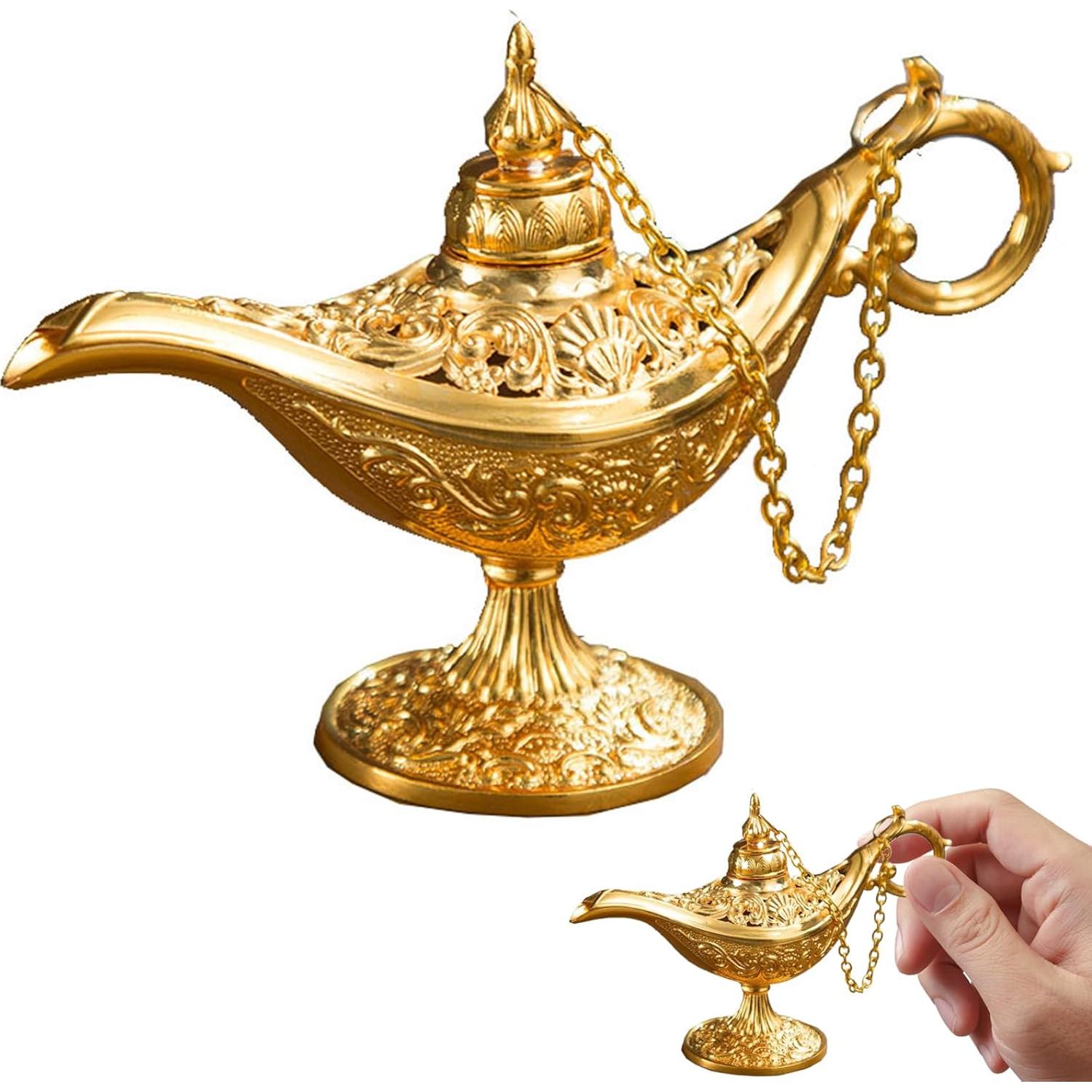 Lámpara de Aladino Dorada Vintage - Decoración y Cosplay