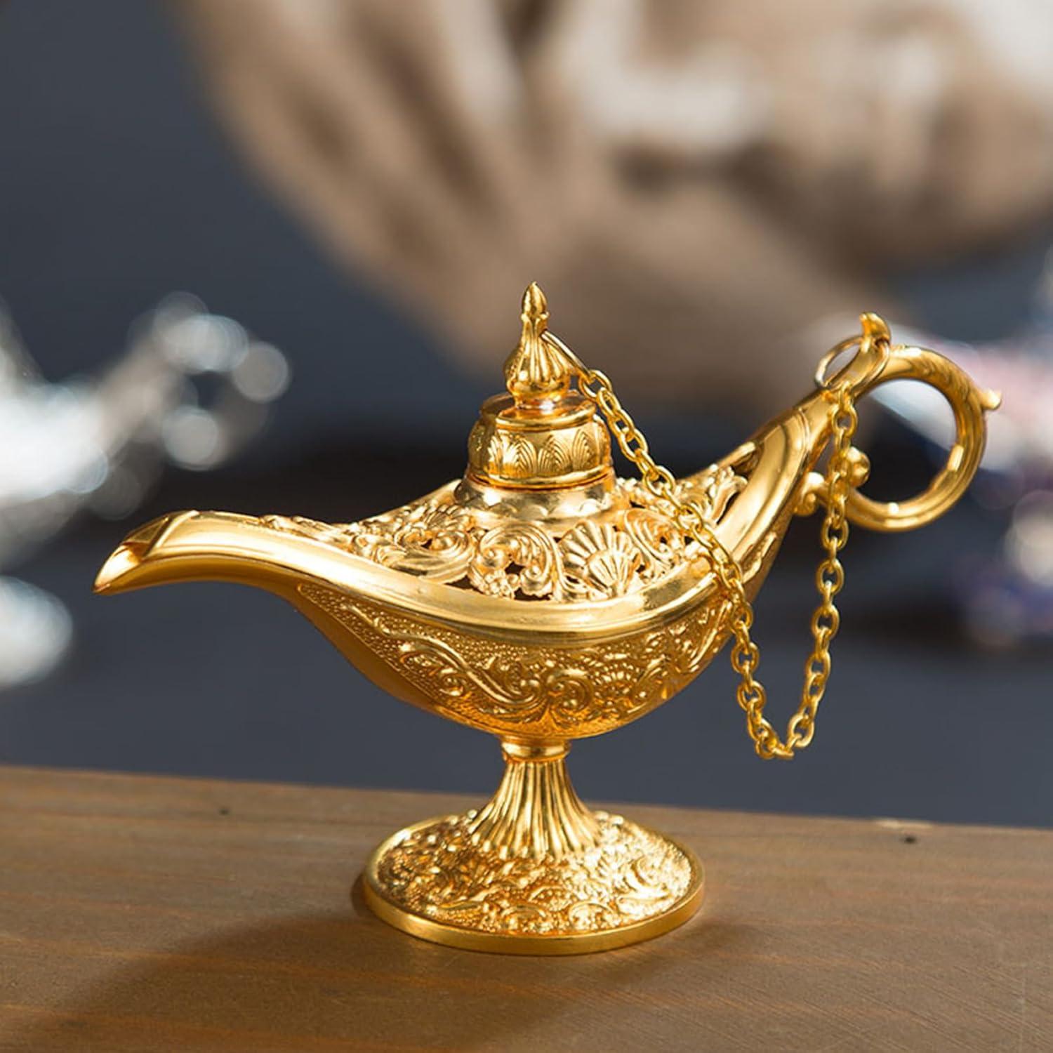 Lámpara de Aladino Dorada Vintage - Decoración y Cosplay